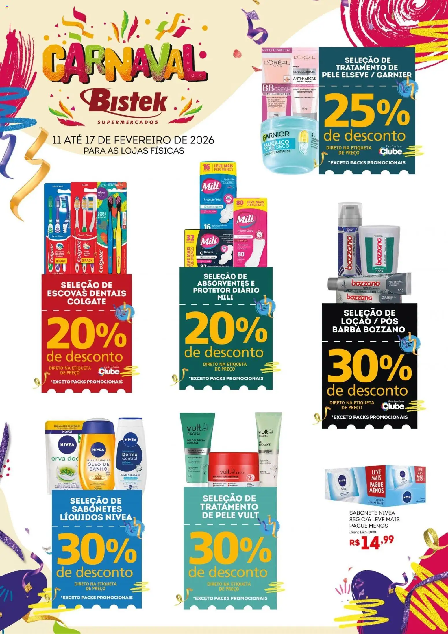 Bistek Supermercados - Ofertas Carnaval Bistek Perfumaria - página 1- válido a partir de 11/02/2026
