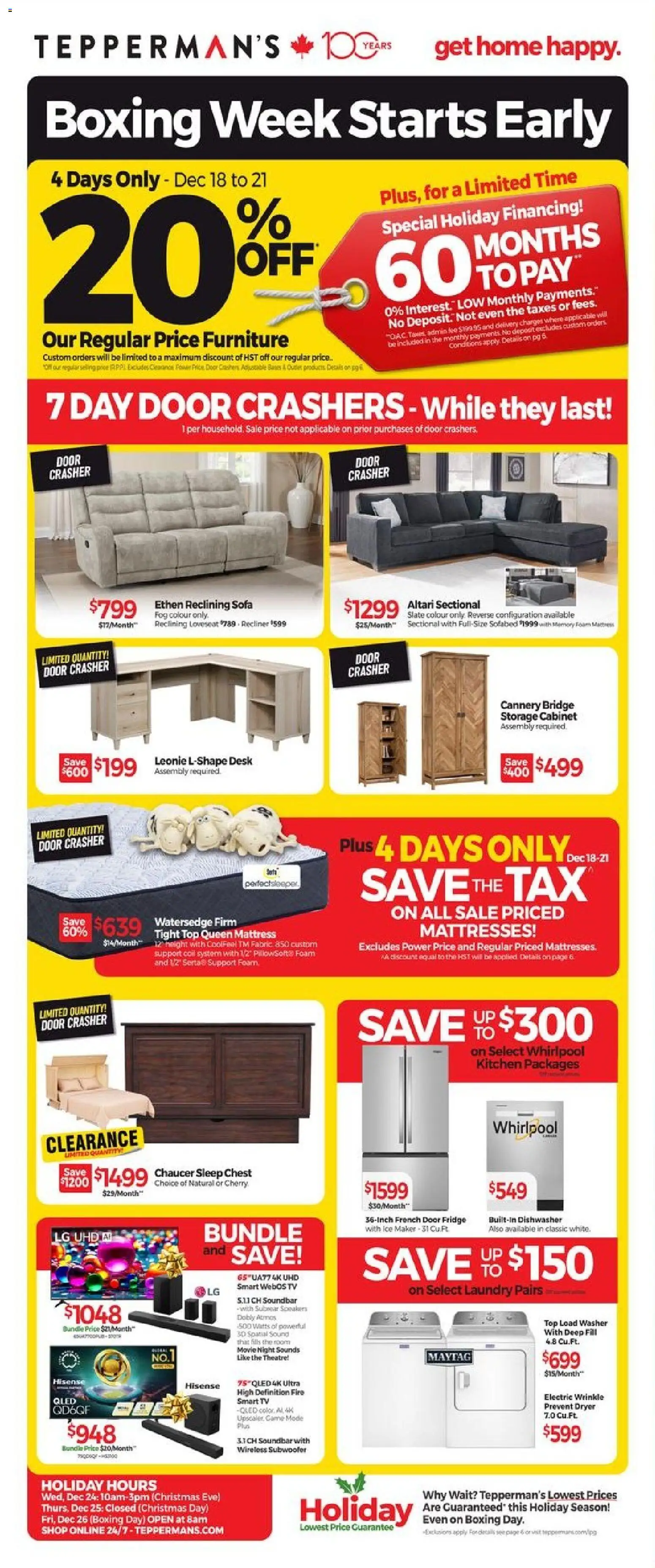 Tepperman's weekly flyer / circulaire - page 1- valid from Dec 18, 2025