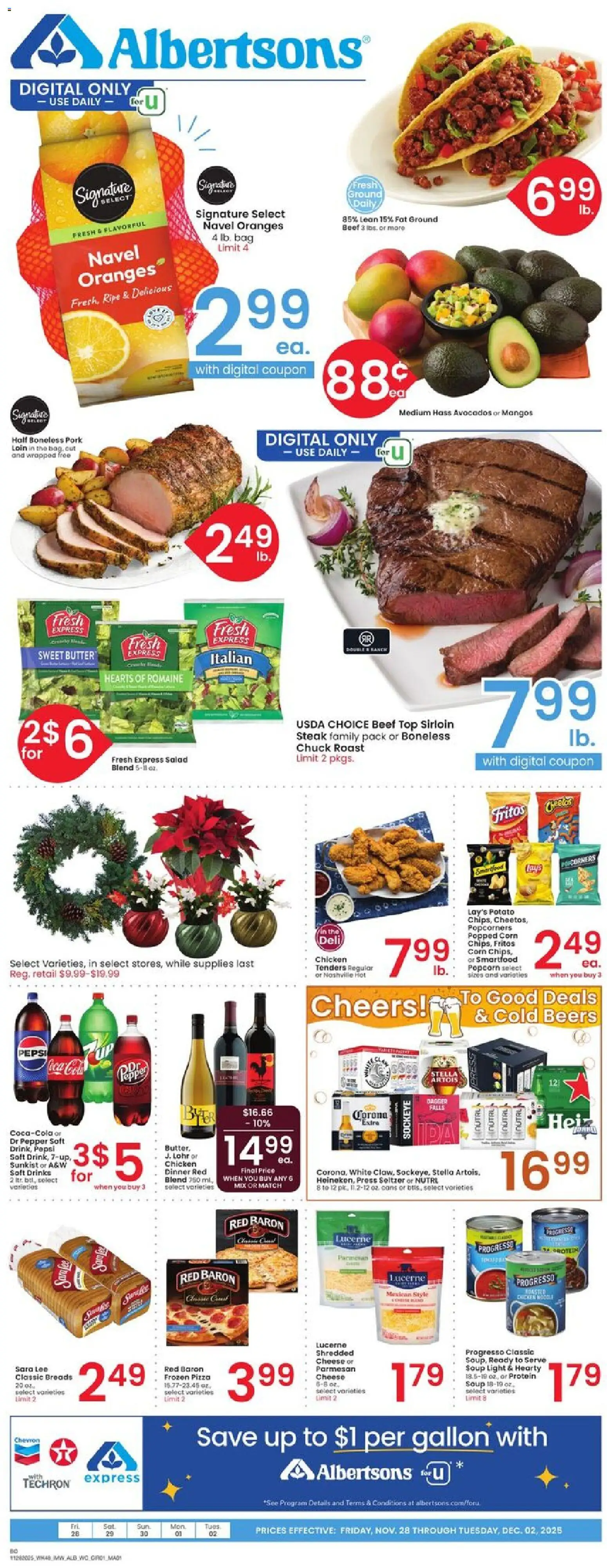 Albertsons Weekly Ad - page 1- valid from 11/28/2025