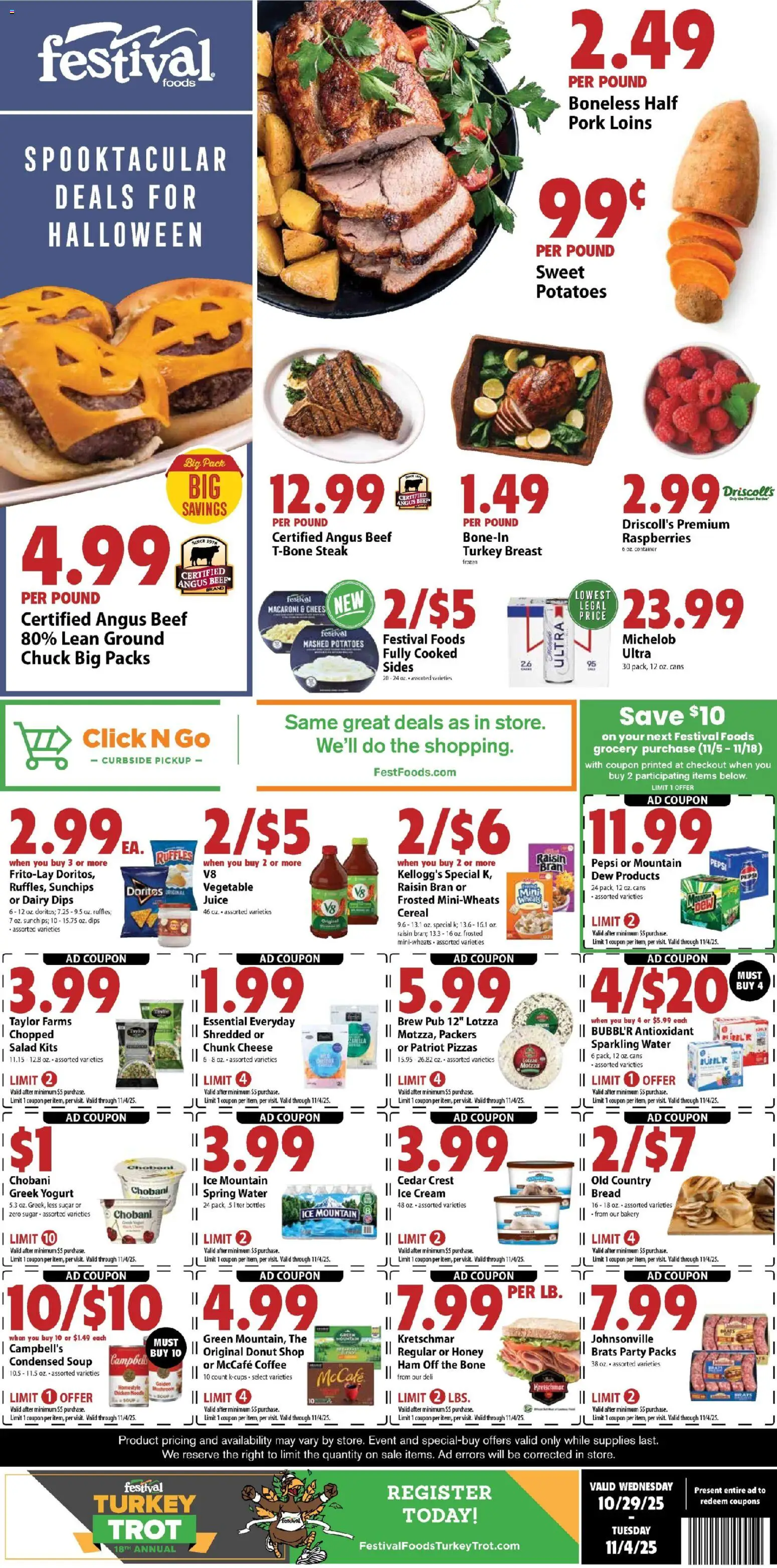 Festival Foods Weekly Ad - page 1- valid from 10/29/2025