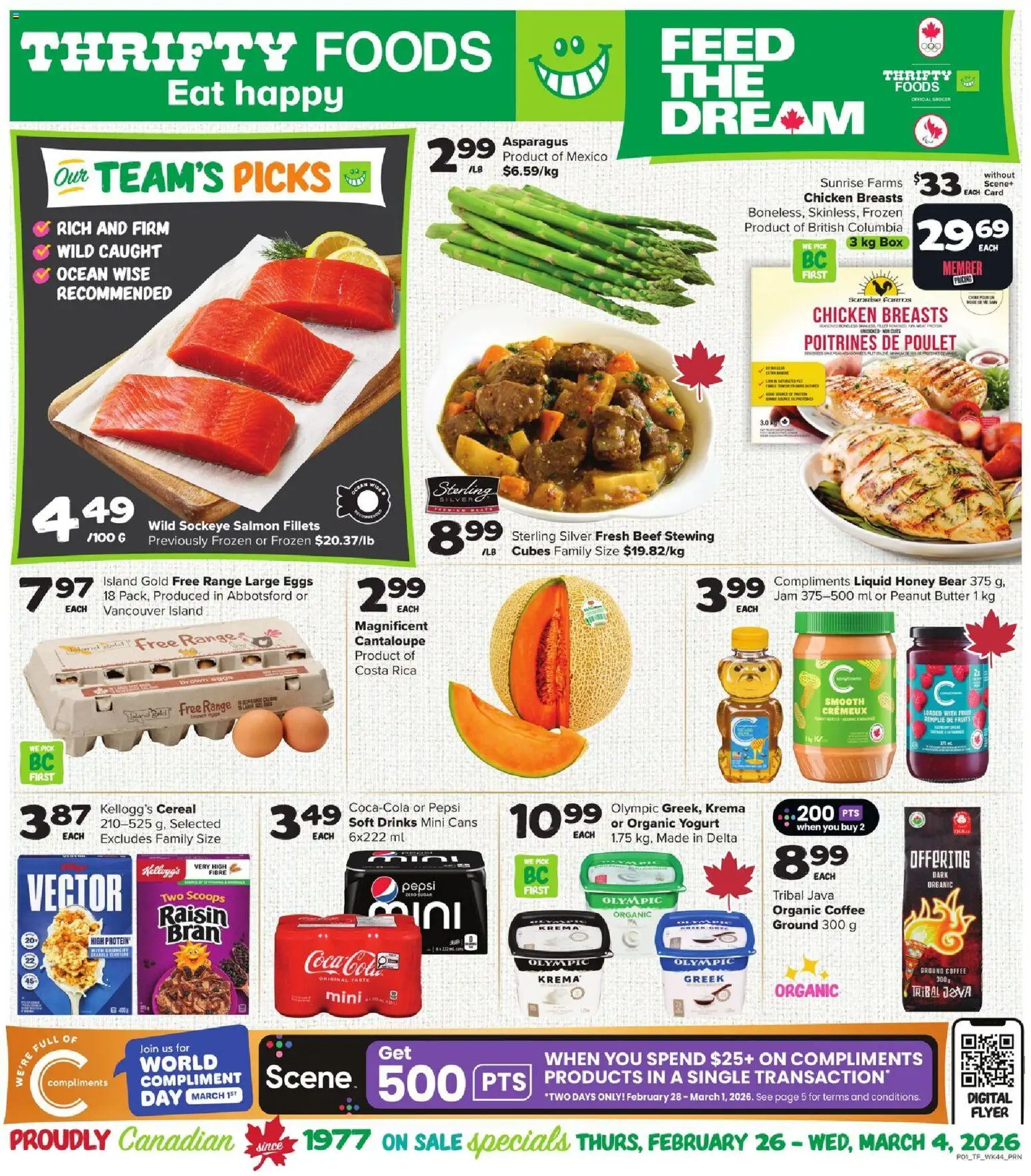 Thrifty Foods weekly flyer / circulaire - page 1- valid from Feb 26, 2026