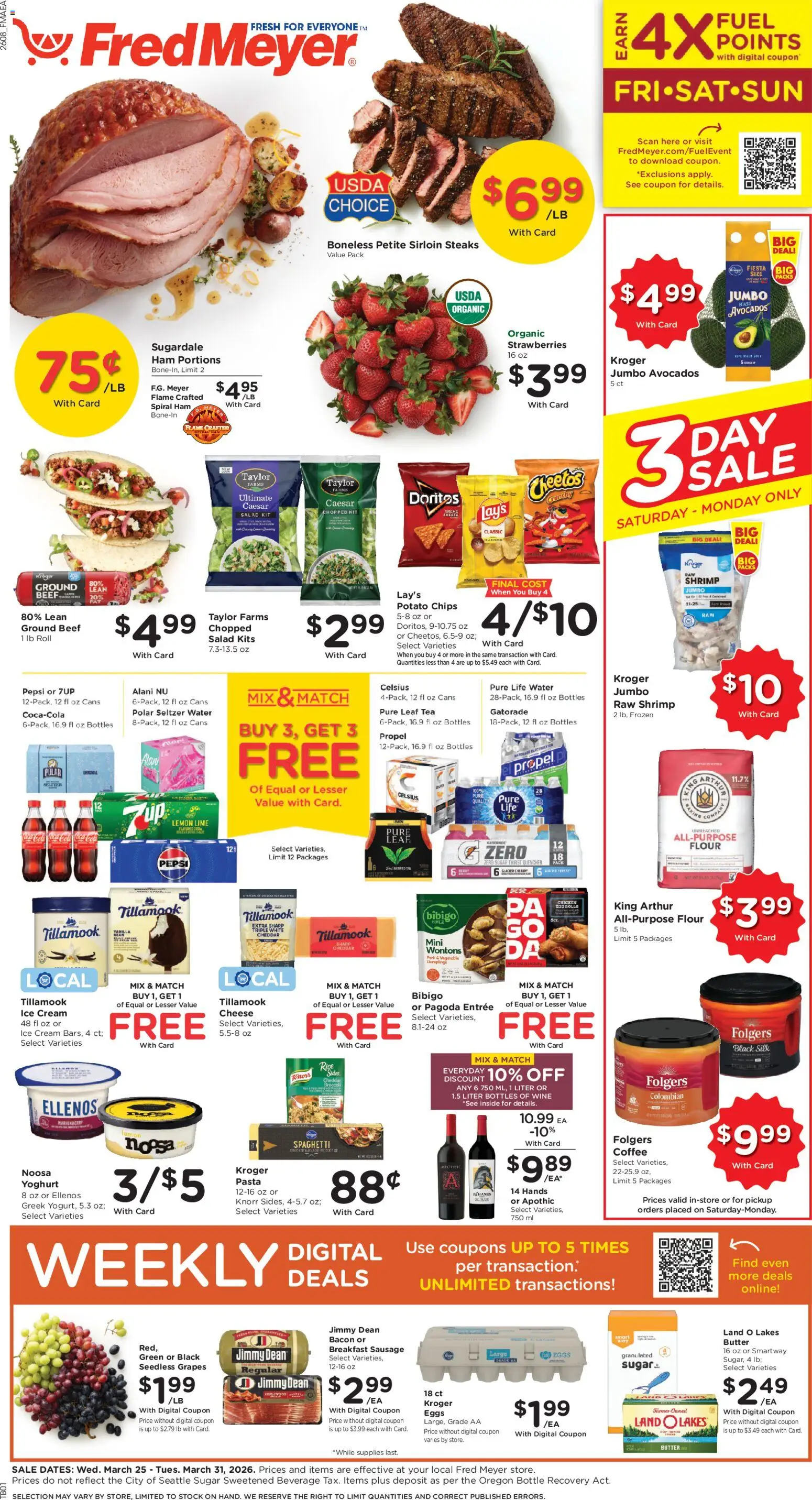Fred Meyer Weekly Ad - page 1- valid from 03/25/2026