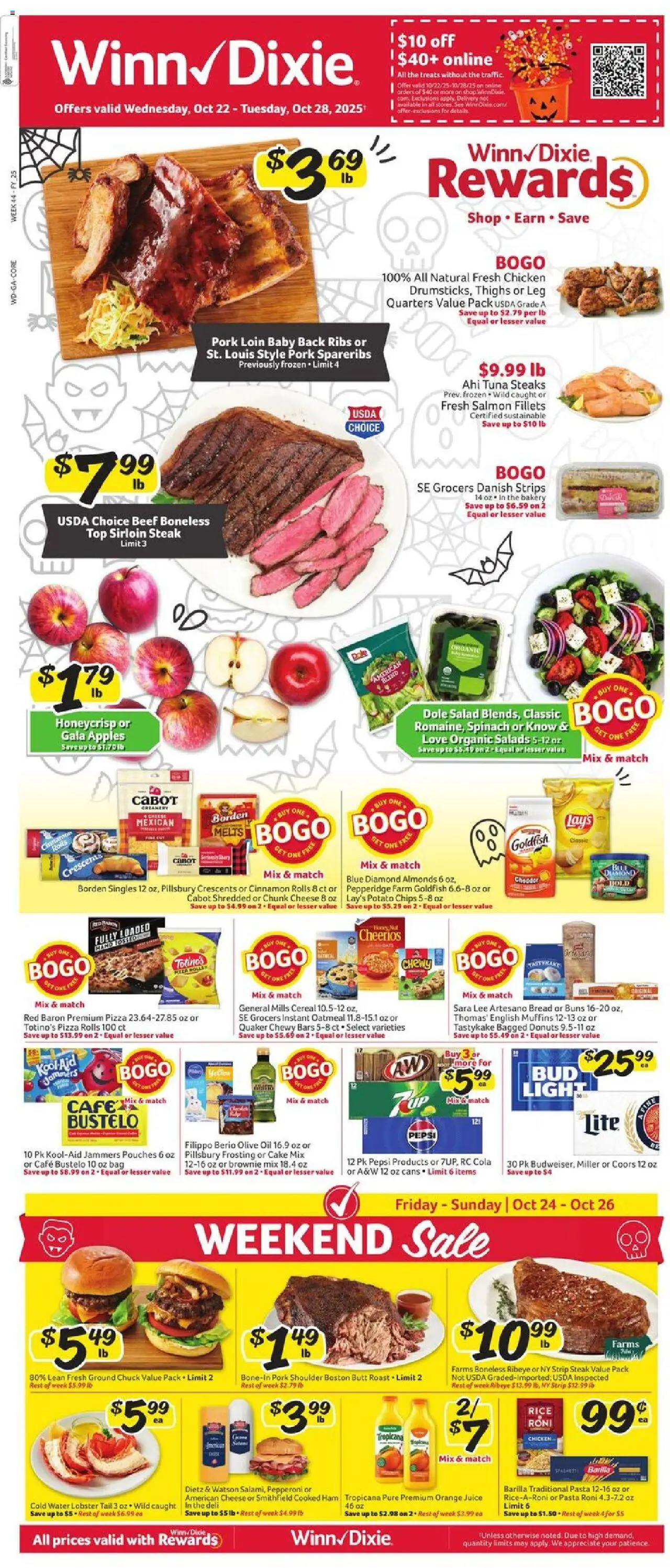 Winn Dixie Weekly Ad - page 1- valid from 10/22/2025
