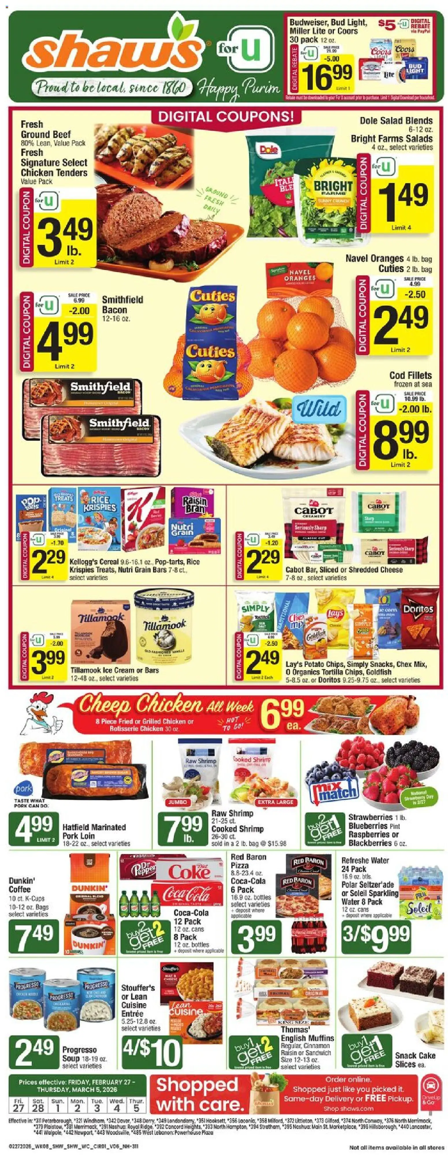Shaw's Weekly Ad - NH - page 1- valid from 02/27/2026
