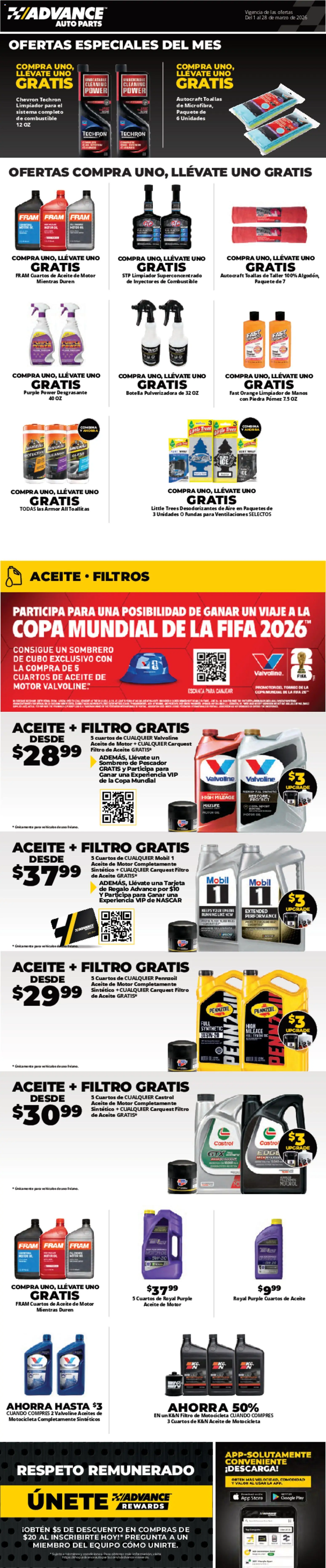 Advance Auto Parts Weekly Ad - Spanish - page 1- valid from 02/01/2026