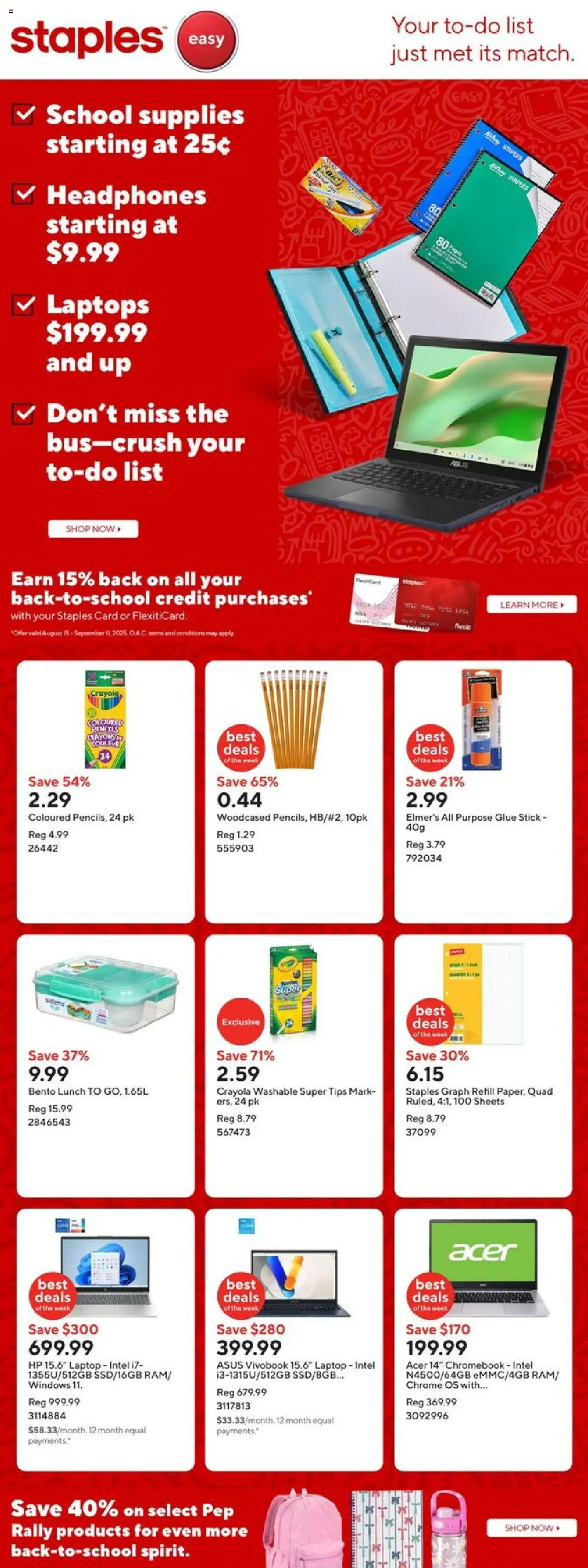 Staples weekly flyer / circulaire - page 1- valid from Aug 29, 2025