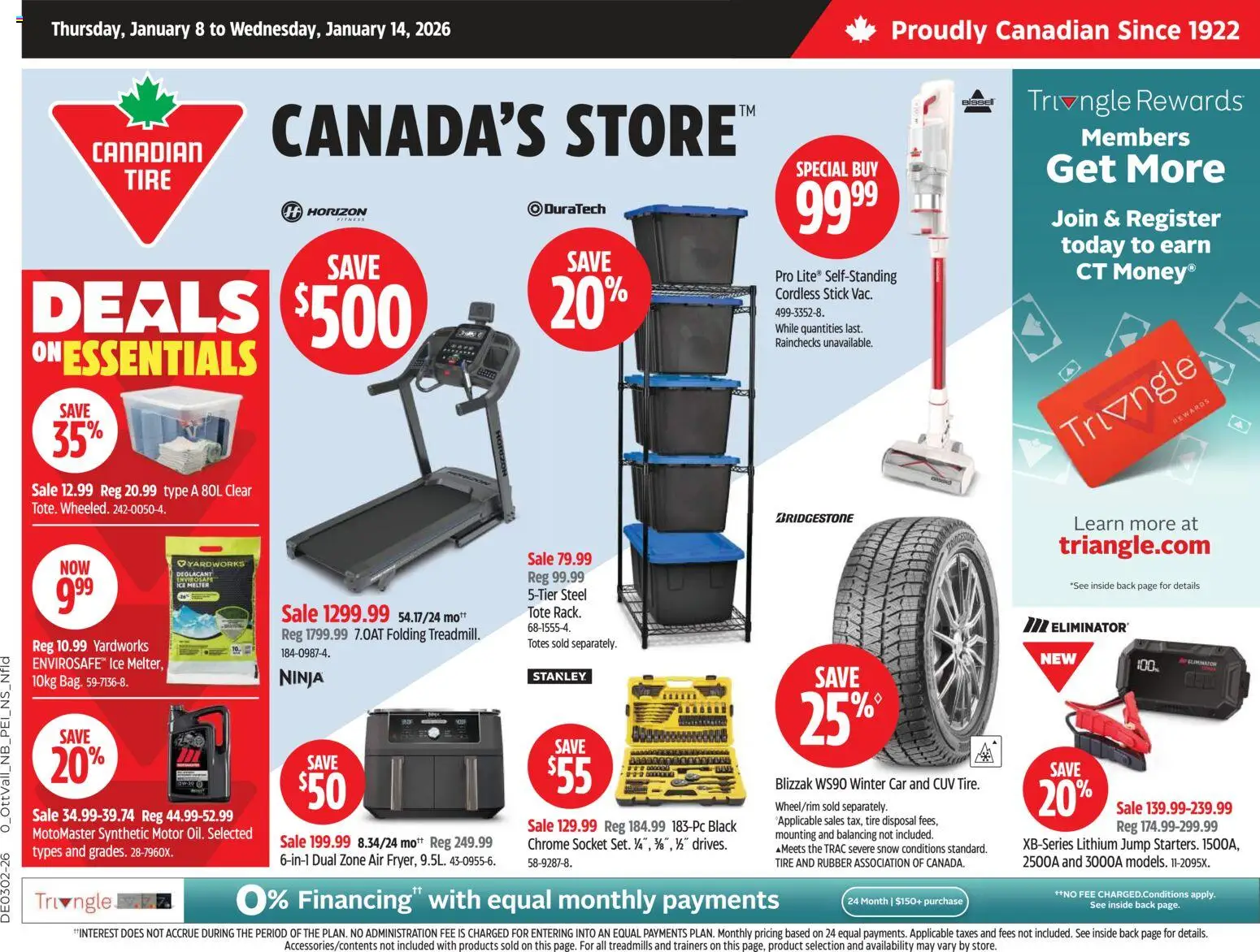 Canadian Tire weekly flyer - page 1- valid from Jan 8, 2026