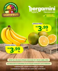 Pré-visualização Supermercado Bergamini ofertas Hortifruti válida a partir de 07/04/2026