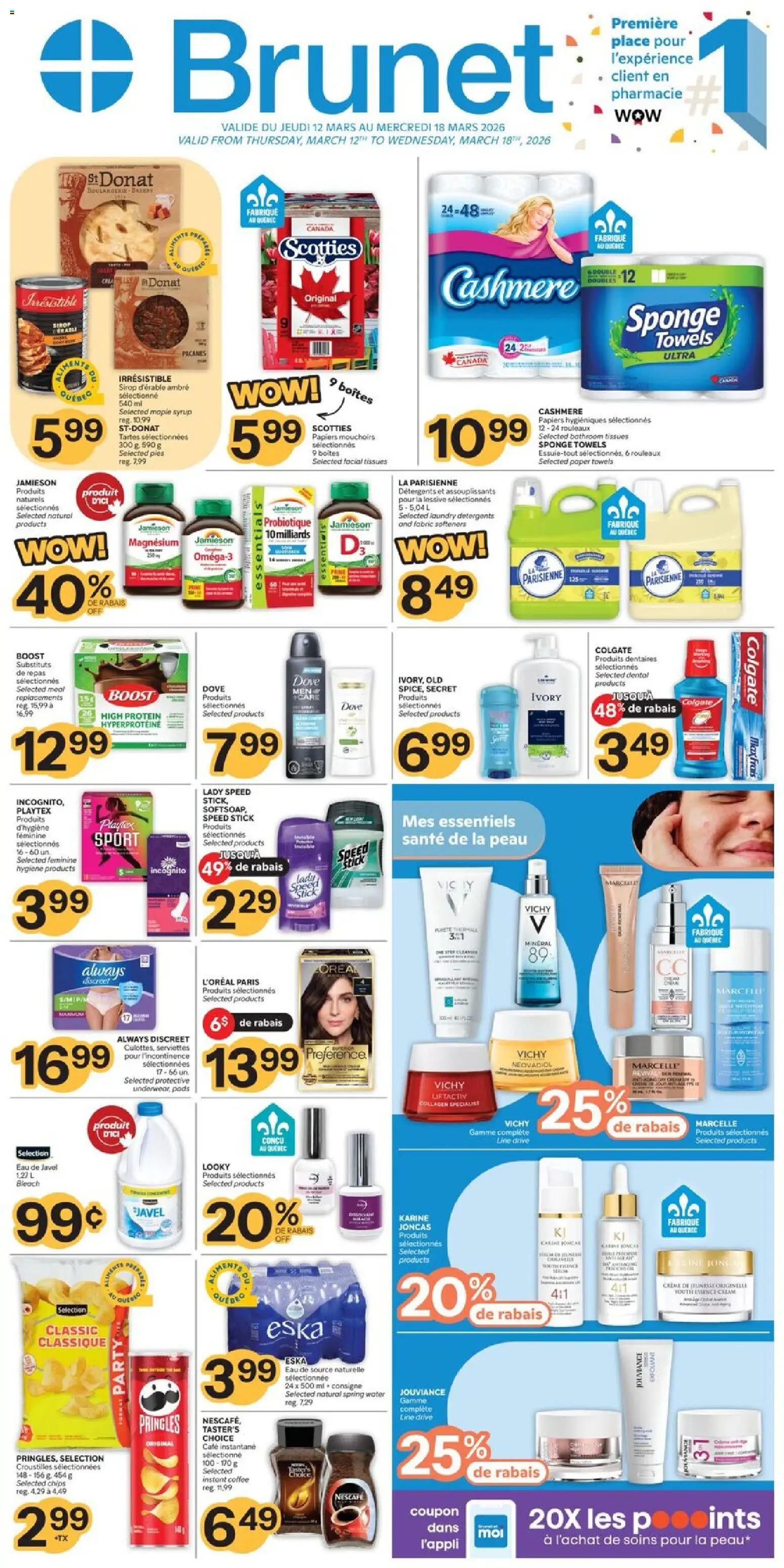 Brunet weekly flyer / circulaire - page 1- valid from Mar 12, 2026
