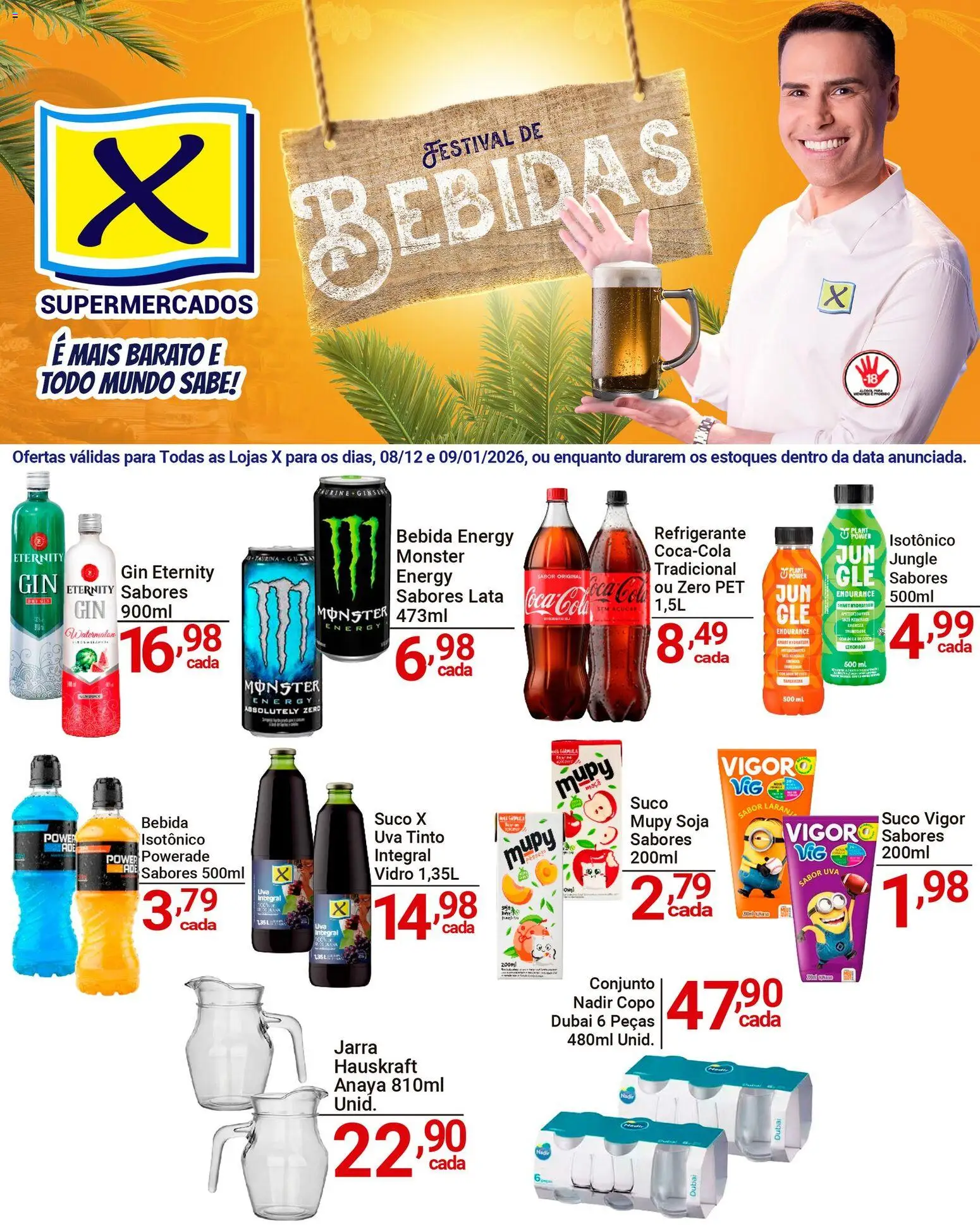 X Supermercados - Ofertas Festival de Bebidas - página 1- válido a partir de 08/01/2026
