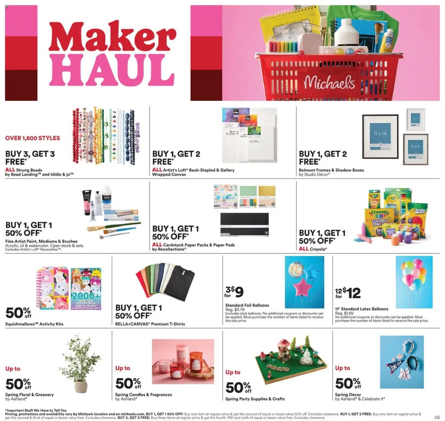 Michaels Weekly Ad - page 1- valid from 04/12/2026
