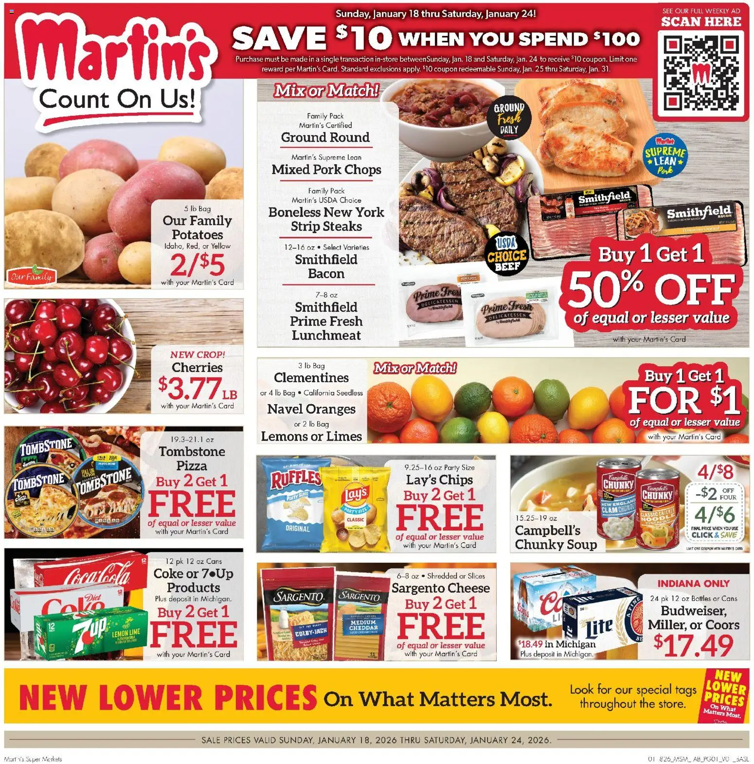 Martin’s Weekly Ad - page 1- valid from 01/18/2026