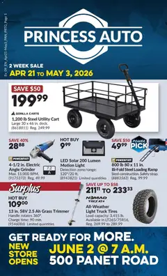 Preview Princess Auto flyer - 2 Week Sale! valid from Apr 21, 2026