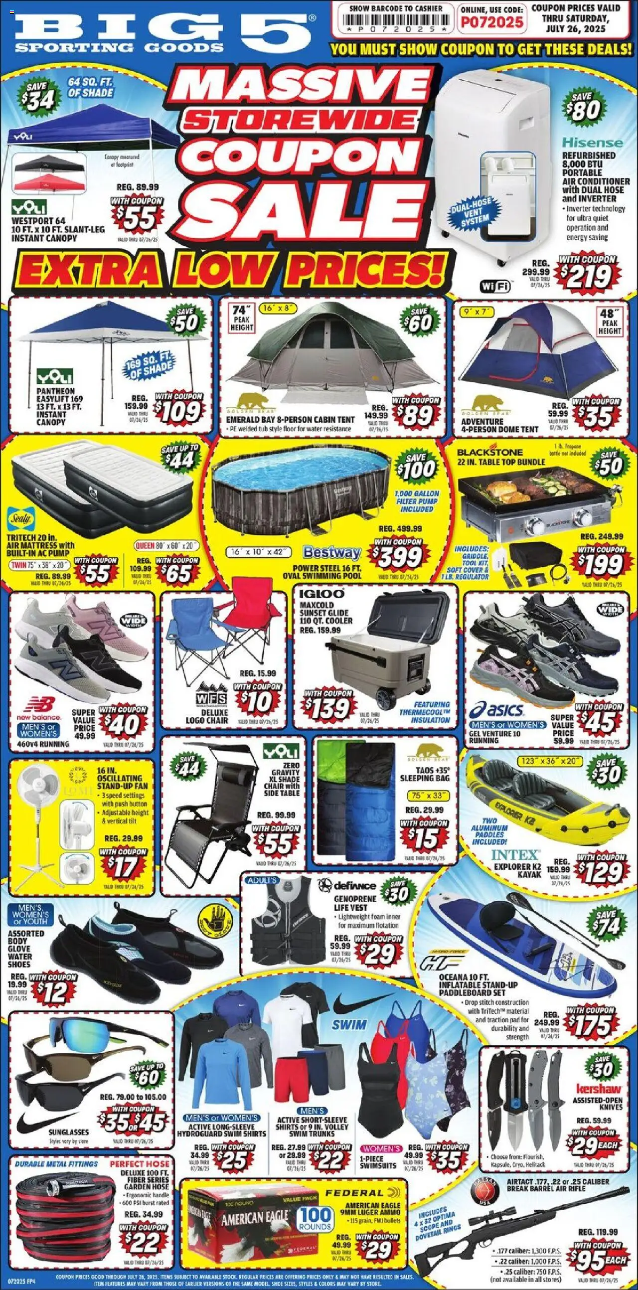 Big 5 Sporting Goods Weekly Ad - page 1- valid from 07/18/2025