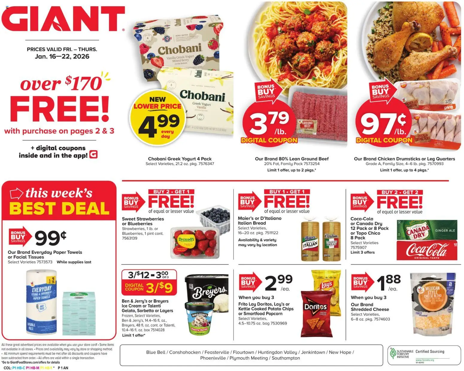 Giant Weekly Ad - page 1- valid from 01/16/2026