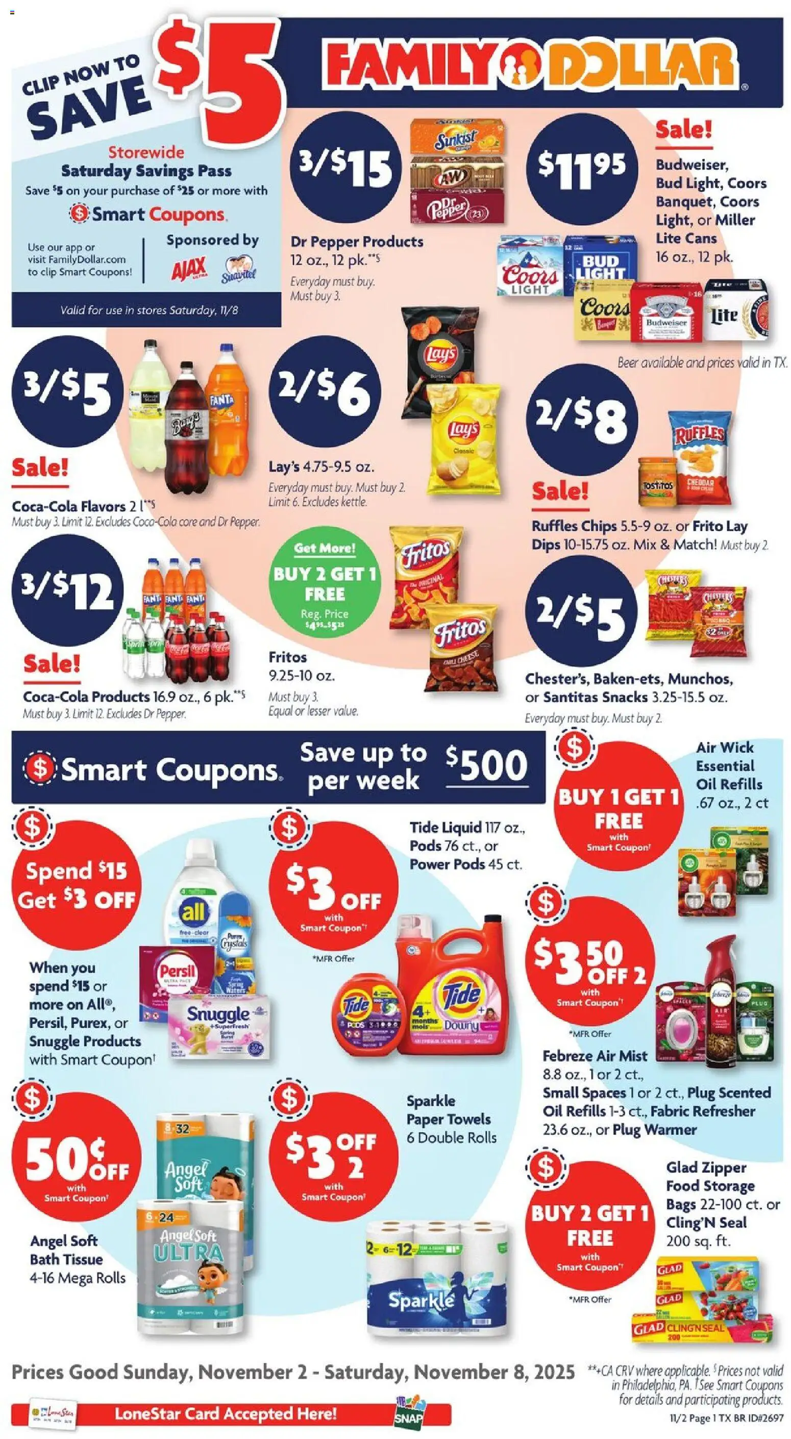 Family Dollar Weekly Ad - page 1- valid from 11/02/2025