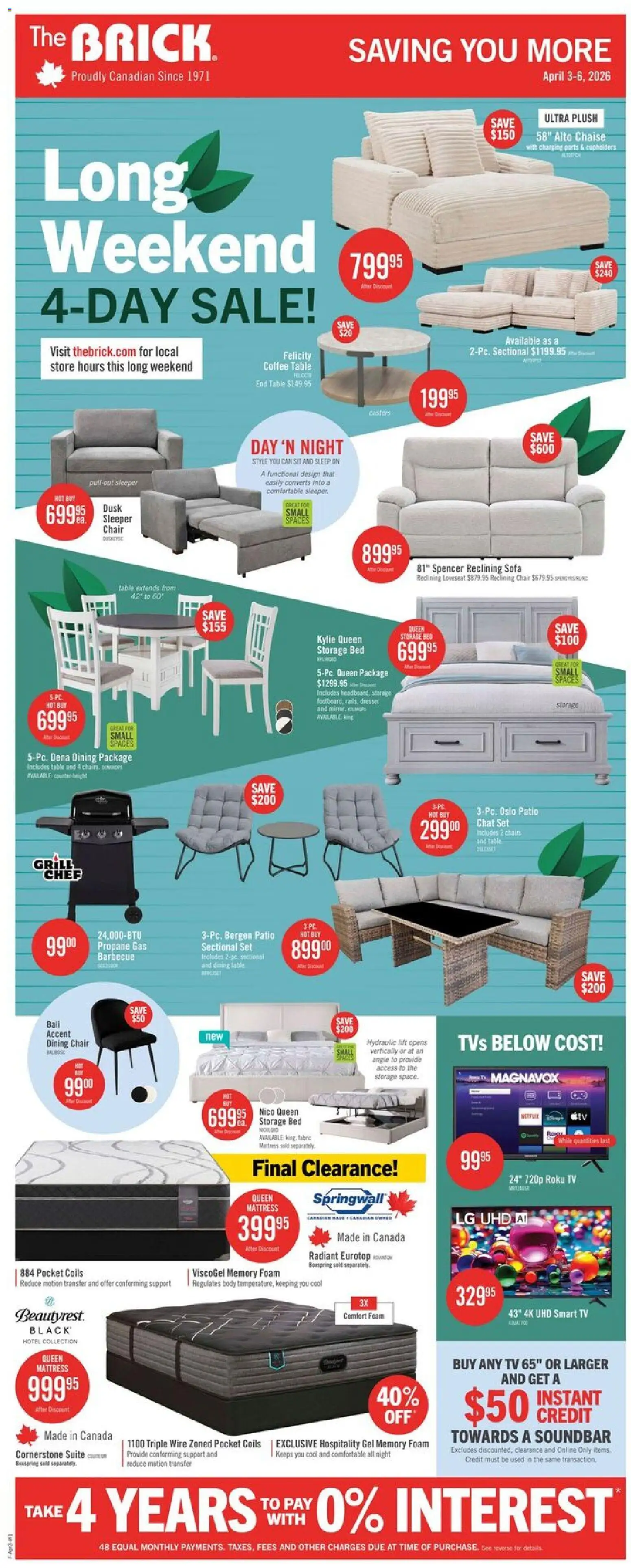 The Brick weekly flyer / circulaire - page 1- valid from Mar 31, 2026
