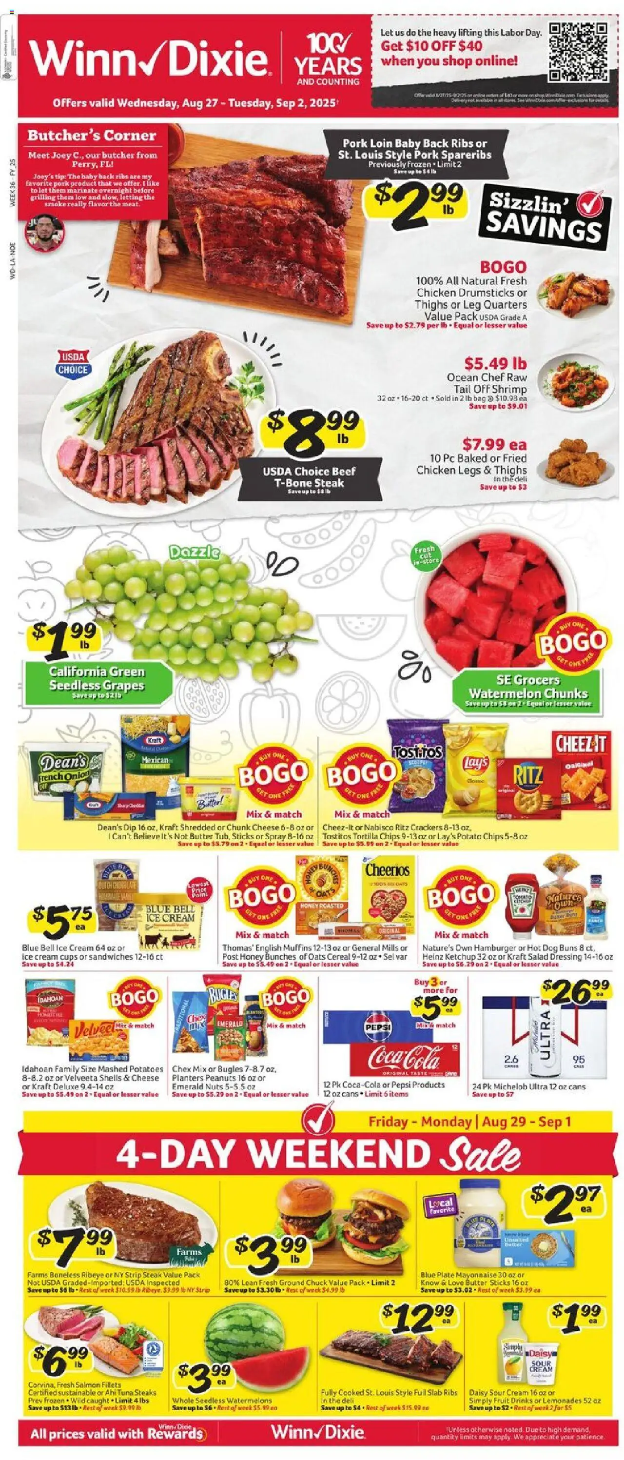 Winn Dixie Weekly Ad - page 1- valid from 08/27/2025