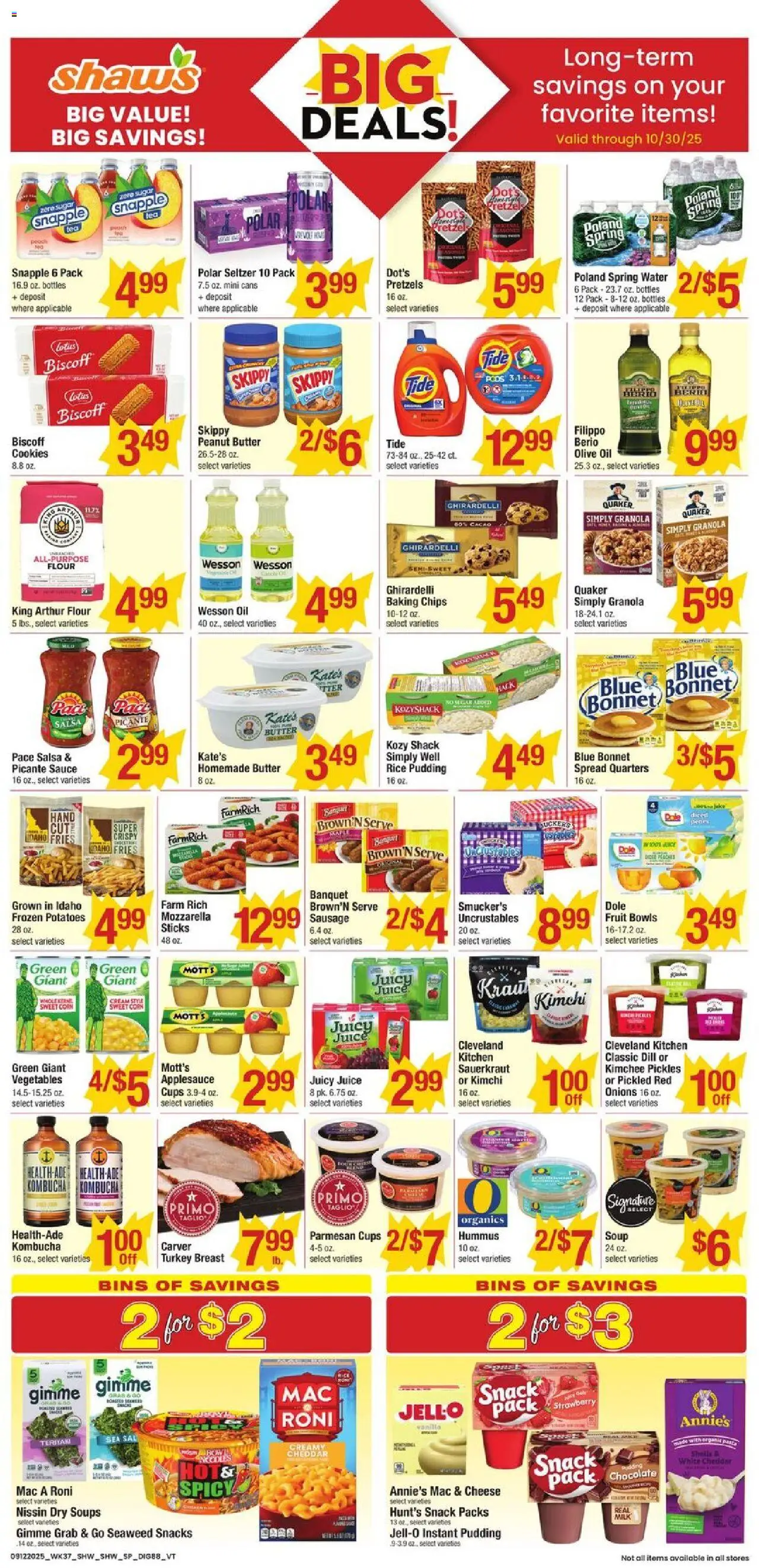 Shaw's Additional Savings - page 1- valid from 09/12/2025