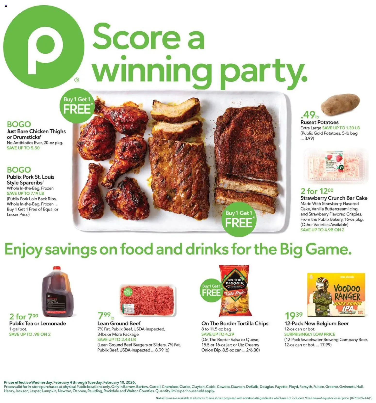 Publix Weekly Ad - page 1- valid from 02/04/2026