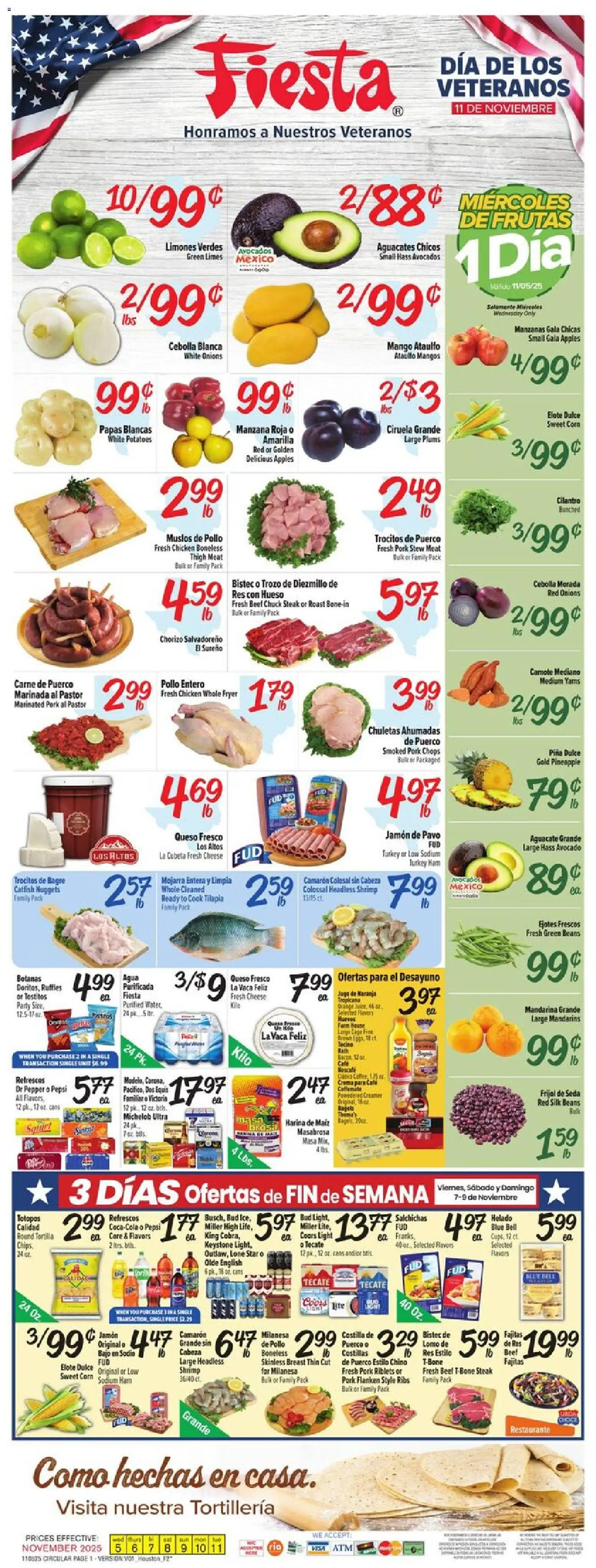 Fiesta Mart Weekly Ad - page 1- valid from 11/05/2025