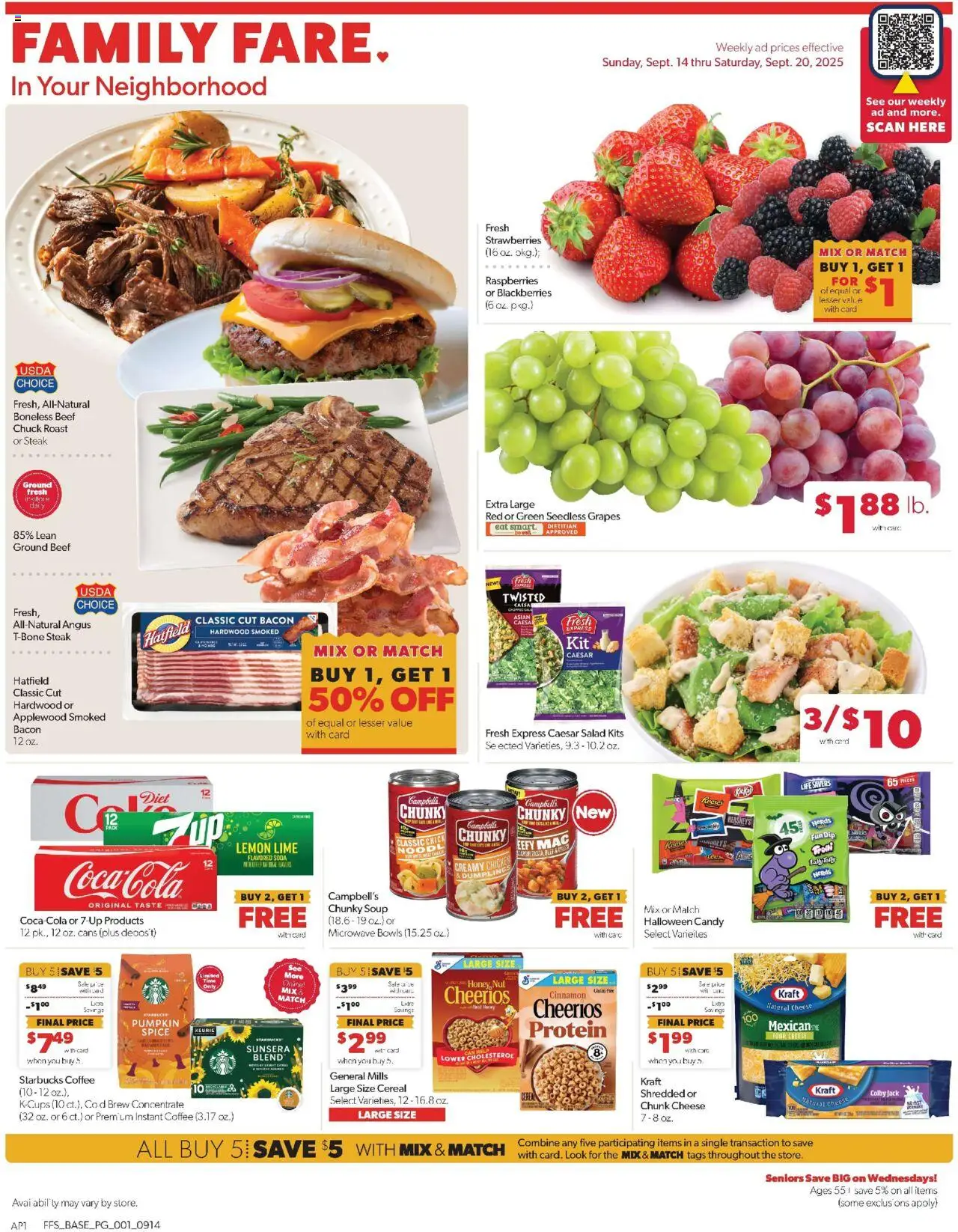 Family Fare Weekly Ad - page 1- valid from 09/14/2025