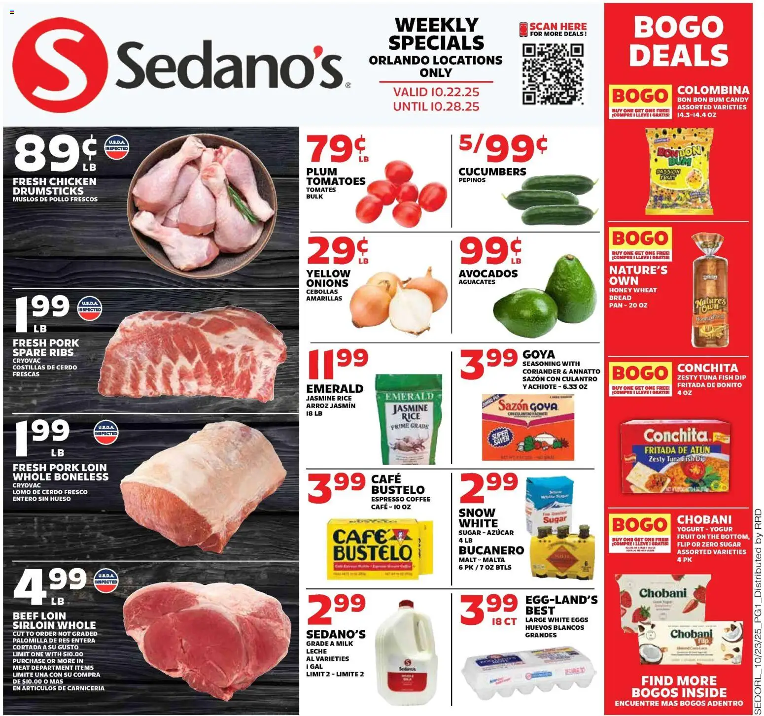 Sedano's Weekly Ad - page 1- valid from 10/22/2025