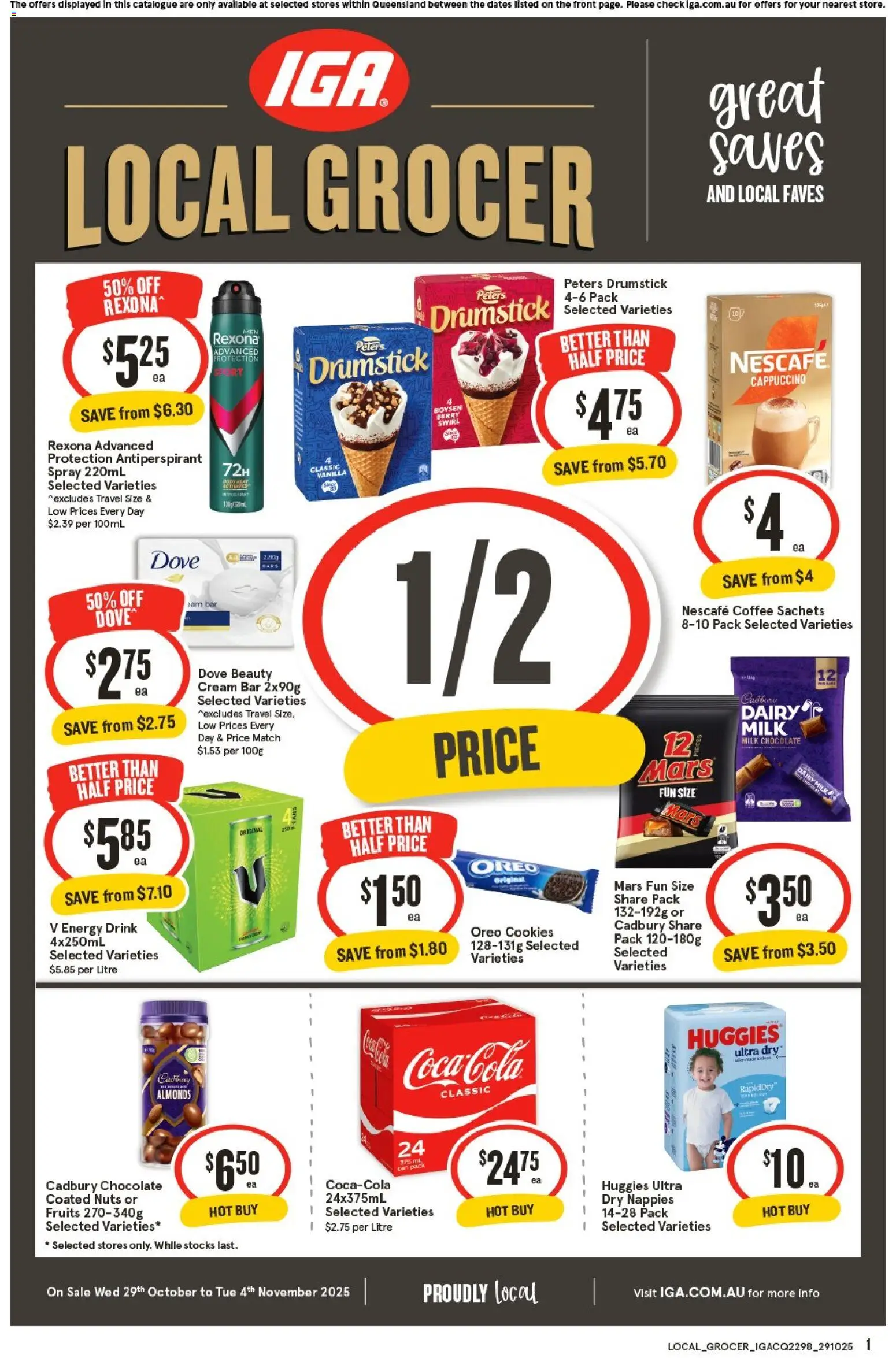 IGA Local Grocer QLD - page 1- valid from 29/10/2025