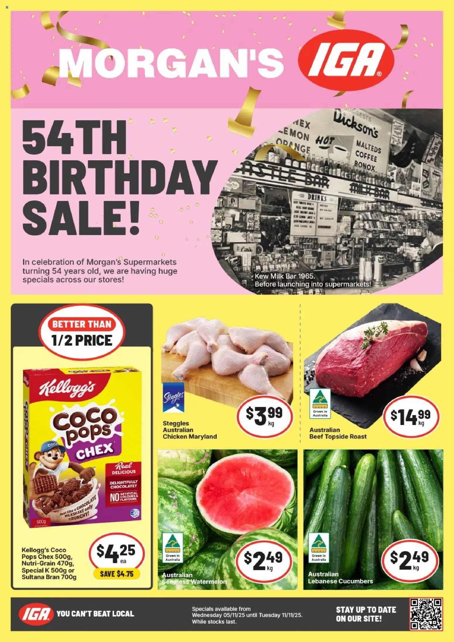 IGA 54th Birthday Sale - page 1- valid from 05/11/2025