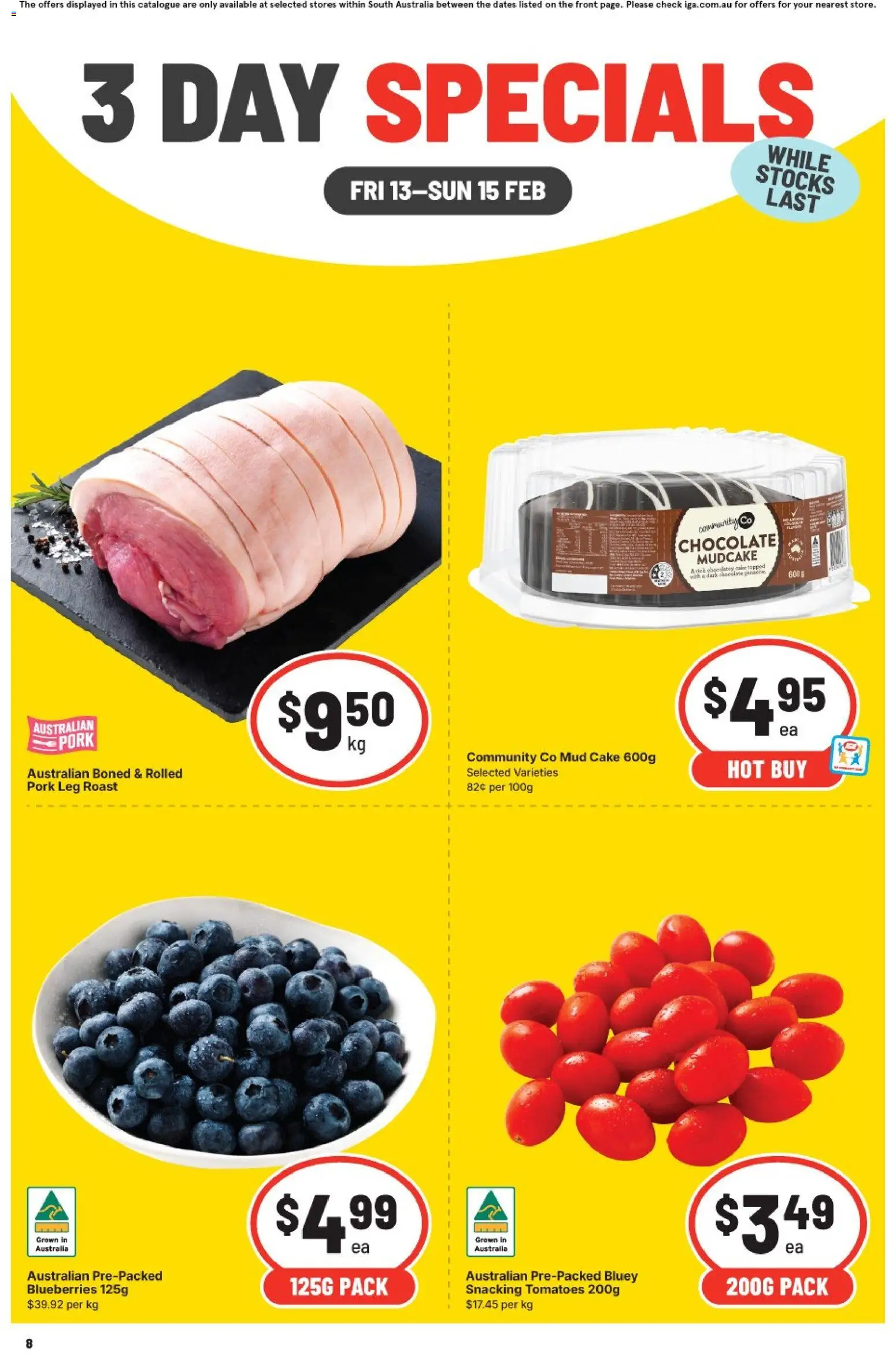 IGA - 3 Day Specials SA - page 1- valid from 13/02/2026