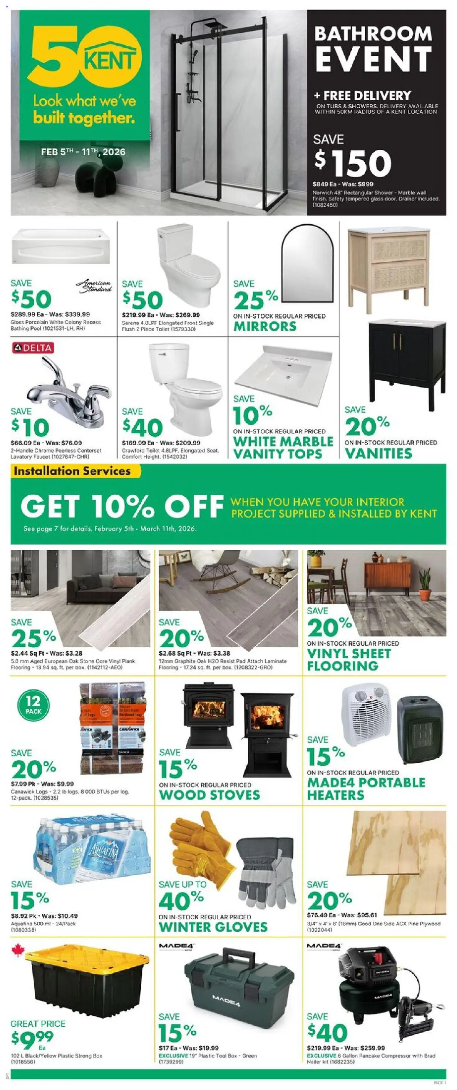 Kent weekly flyer / circulaire - page 1- valid from Feb 5, 2026