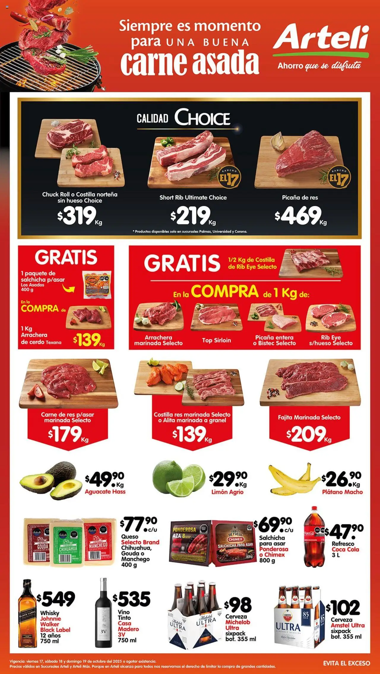 Arteli folleto Carnes & Cortes - página 1- válido desde 17/10/2025
