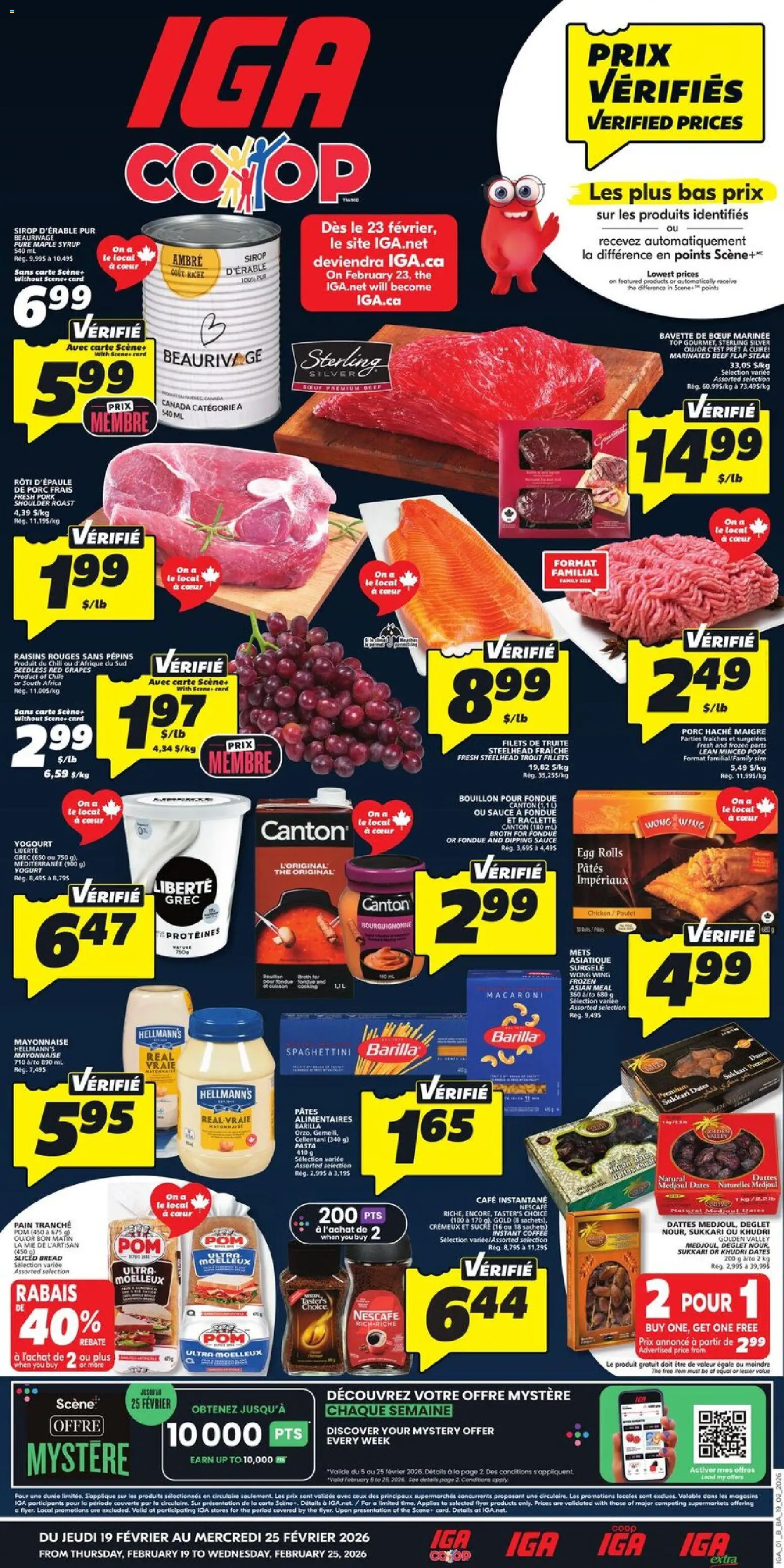 IGA weekly flyer / circulaire - page 1- valid from Feb 19, 2026