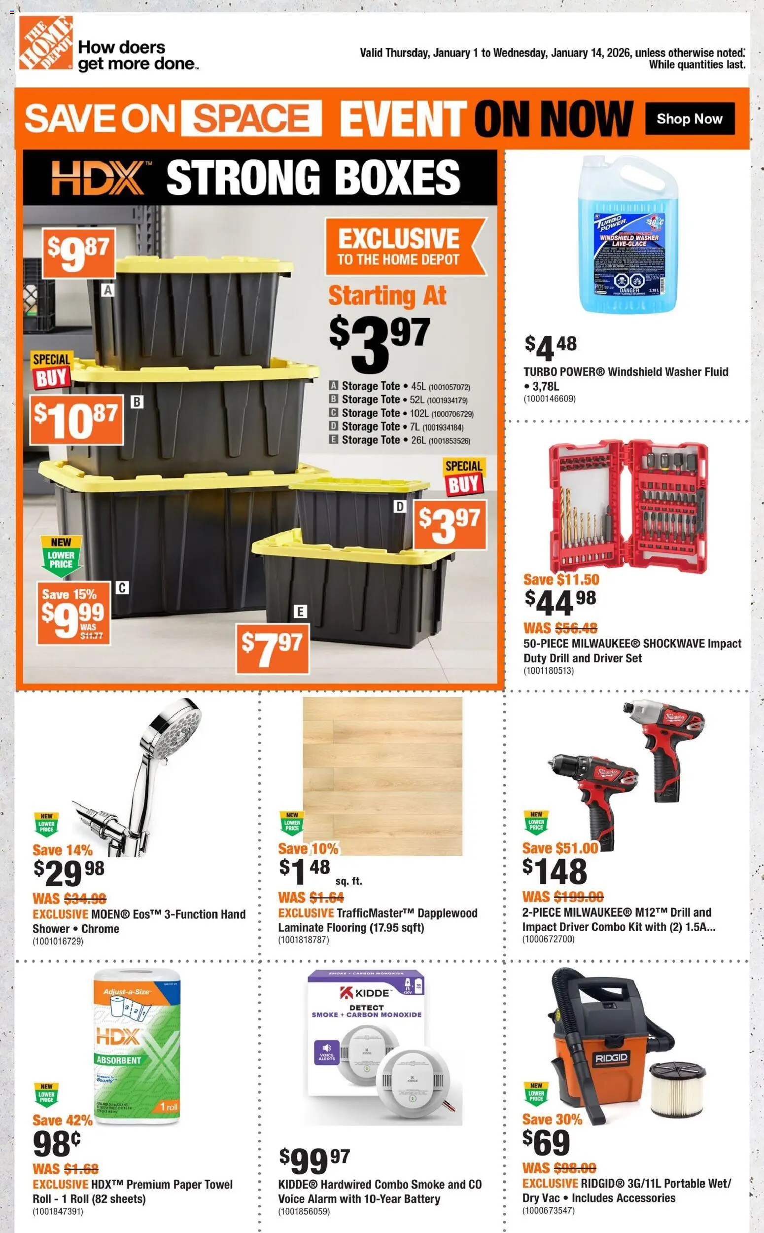 Home Depot weekly flyer / circulaire - page 1- valid from Jan 1, 2026