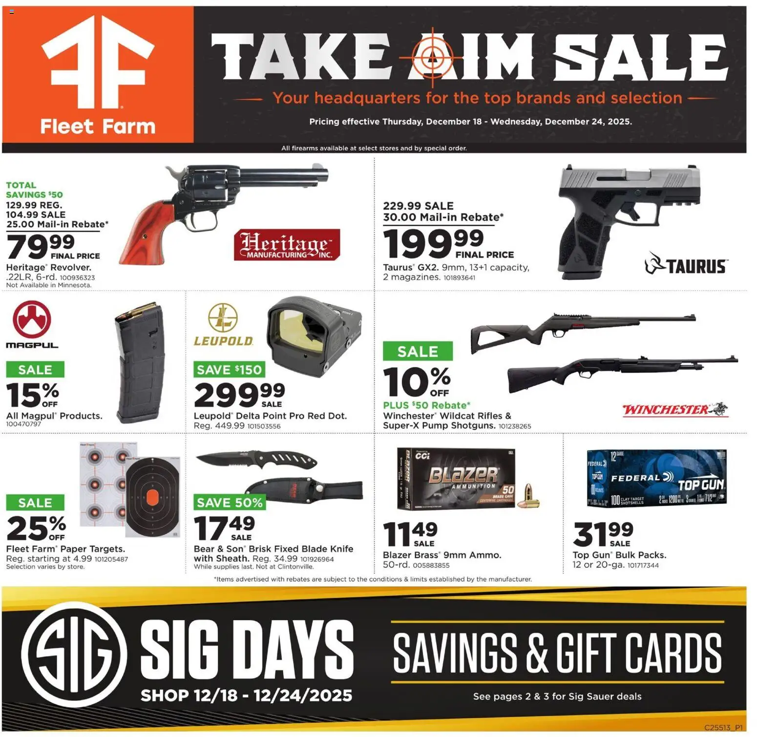 Mills Fleet Farm Take Aim - page 1- valid from 12/18/2025