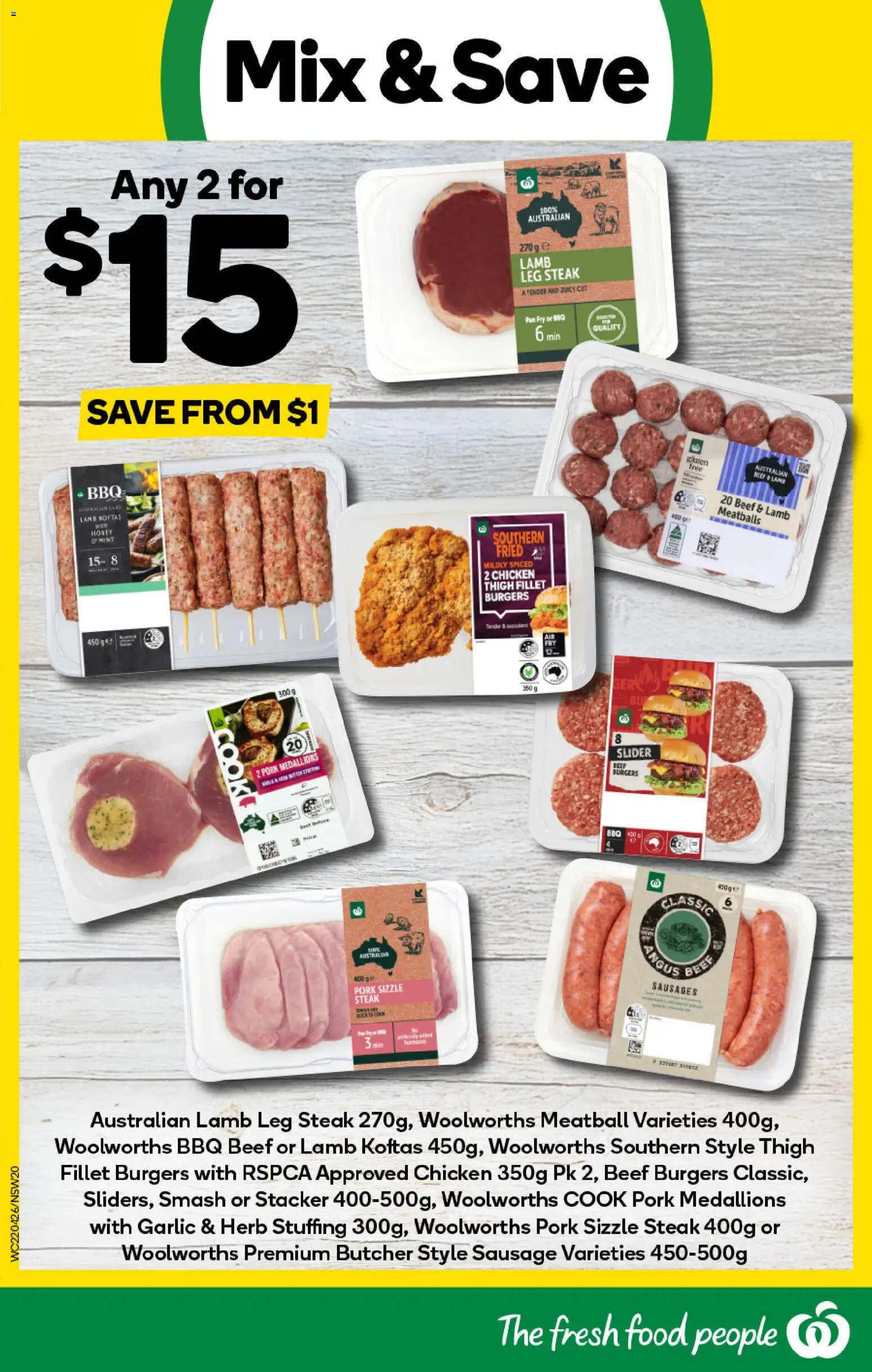 Woolworths catalogue  - page 20- valid from 22/04/2026