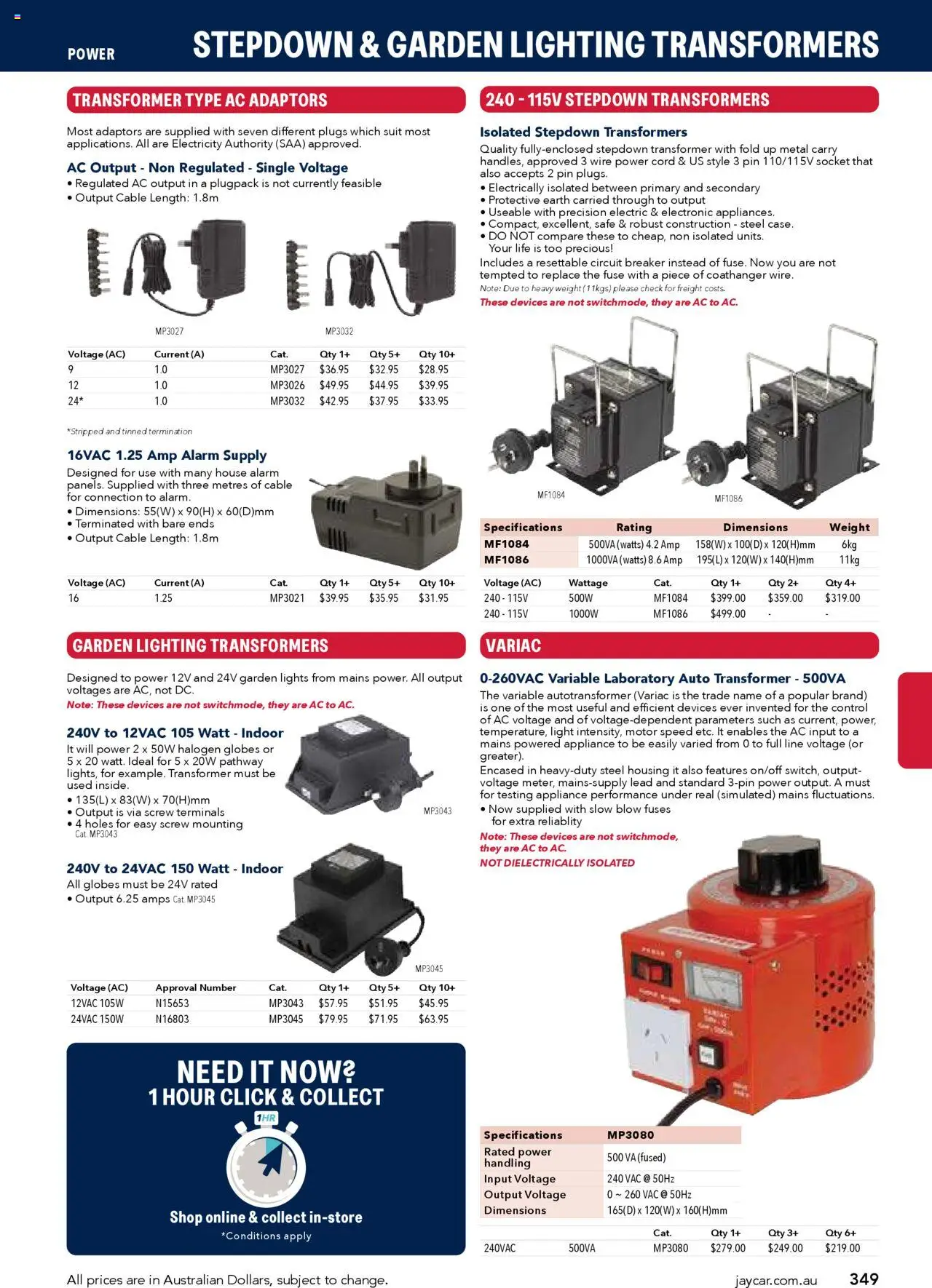 Jaycar Engineering & Scientific Catalogue 2025/2026  - page 349- valid from 09/07/2025