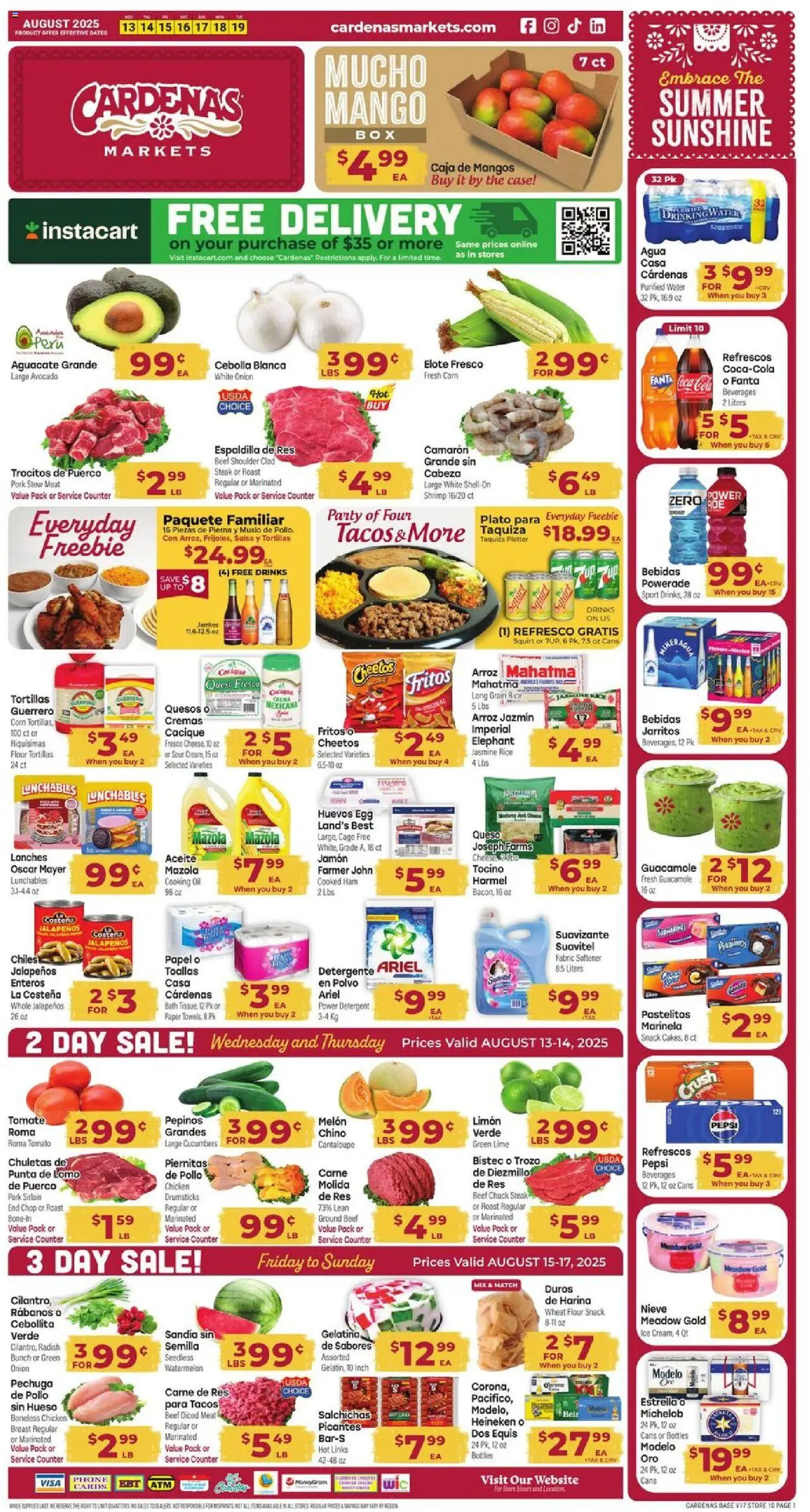 Cardenas Weekly Ad - page 1- valid from 08/13/2025