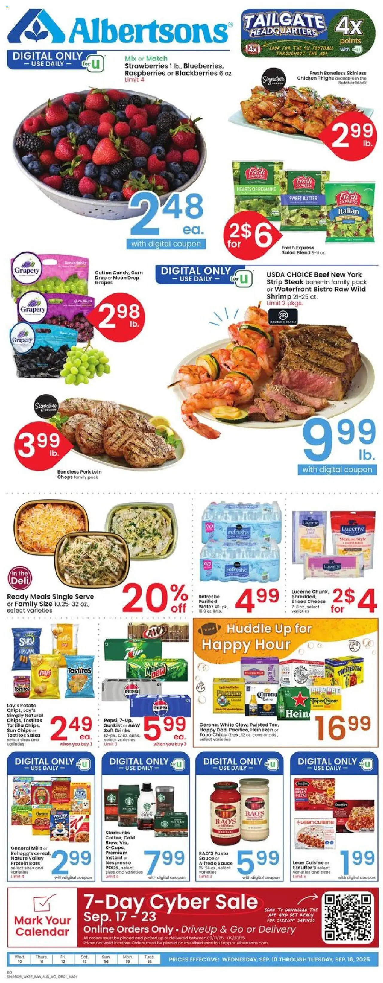 Albertsons Weekly Ad - page 1- valid from 09/10/2025