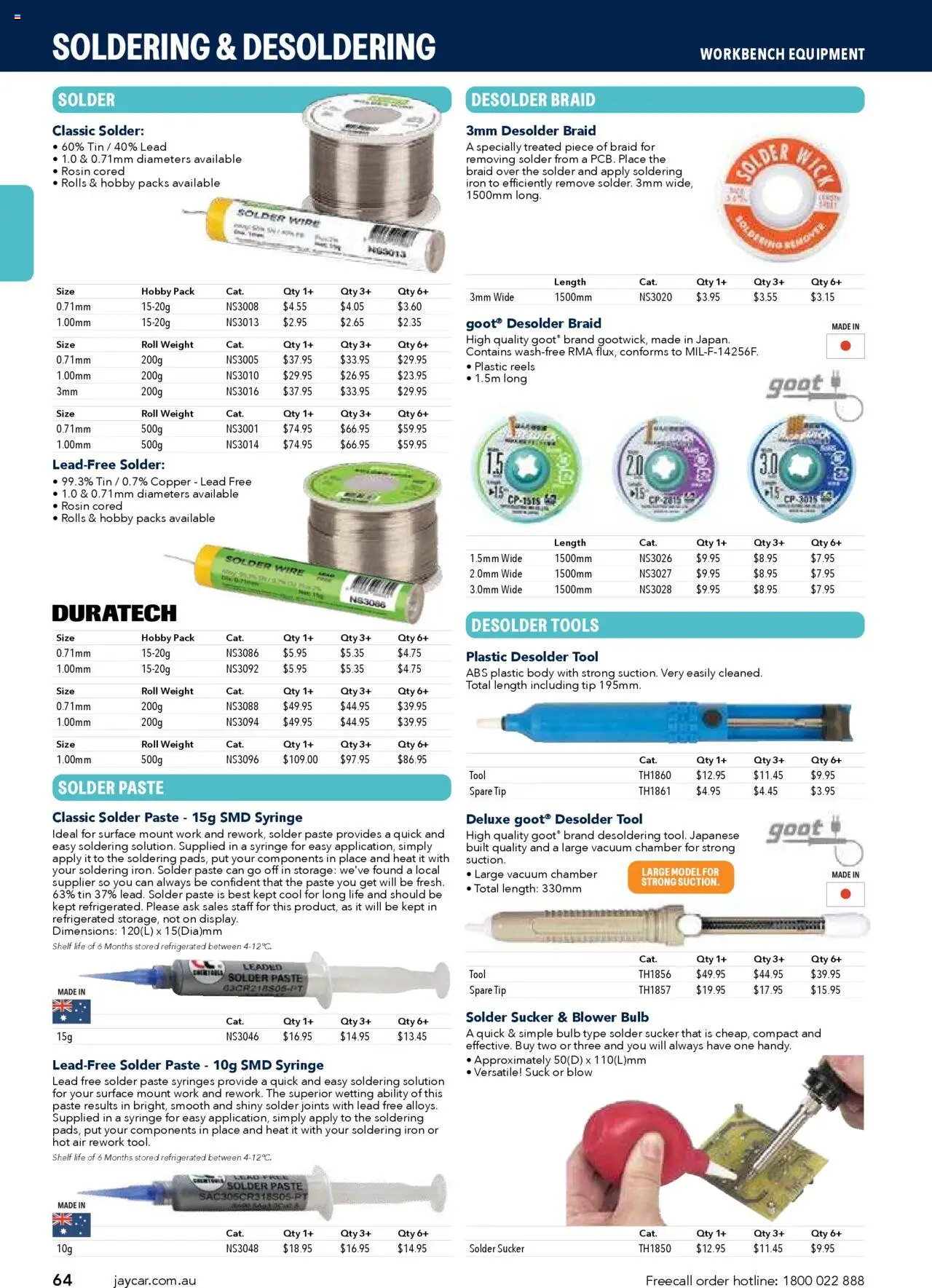 Jaycar Engineering & Scientific Catalogue 2025/2026  - page 64- valid from 09/07/2025
