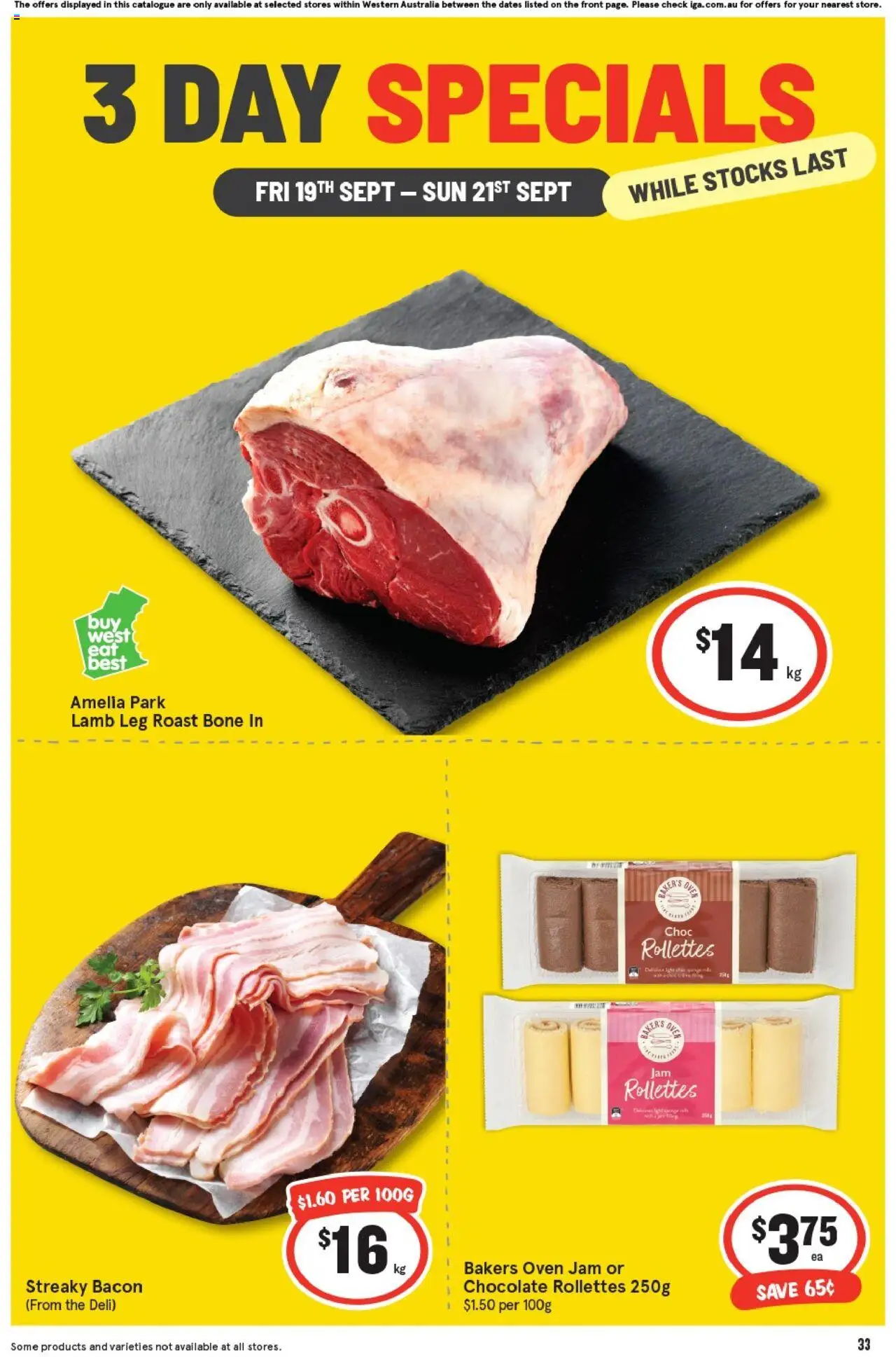 IGA 3 Day Specials WA - page 1- valid from 19/09/2025