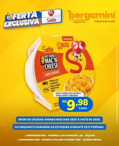 Pré-visualização Supermercado Bergamini - Ofertas Sadia e Perdigão válida a partir de 28/11/2025