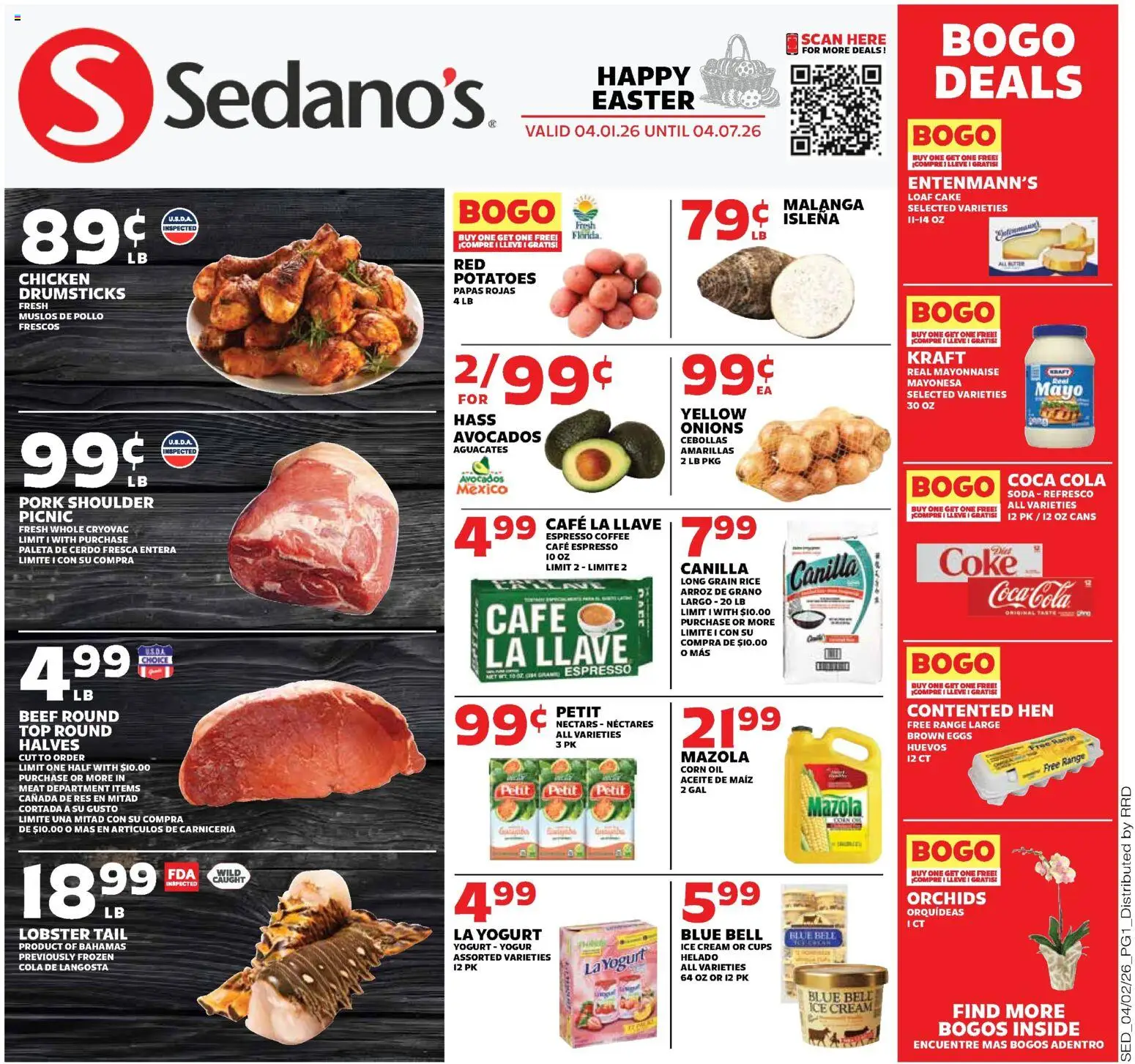 Sedano's Weekly Ad - page 1- valid from 04/01/2026