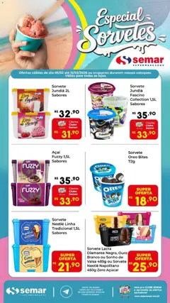 Pré-visualização Semar Supermercado - Ofertas Sorvete válida a partir de 05/02/2026