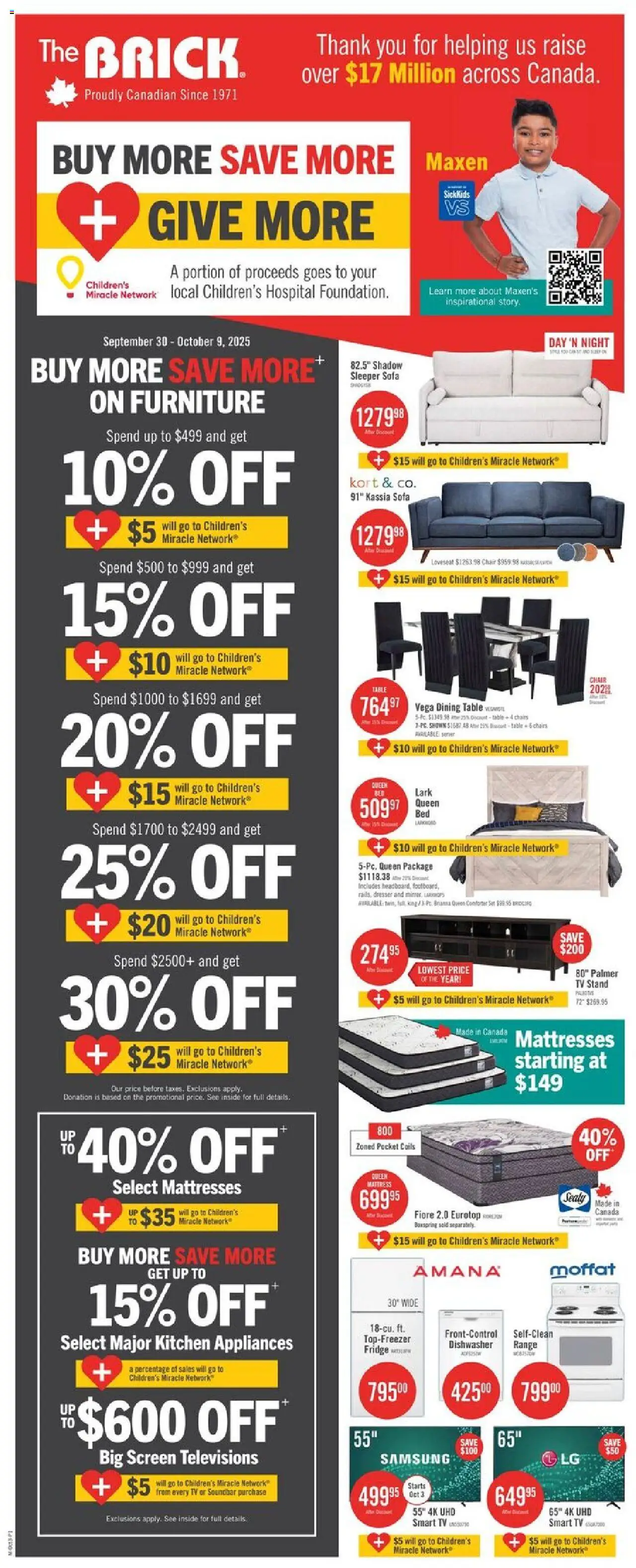 The Brick weekly flyer / circulaire - page 1- valid from Sep 30, 2025