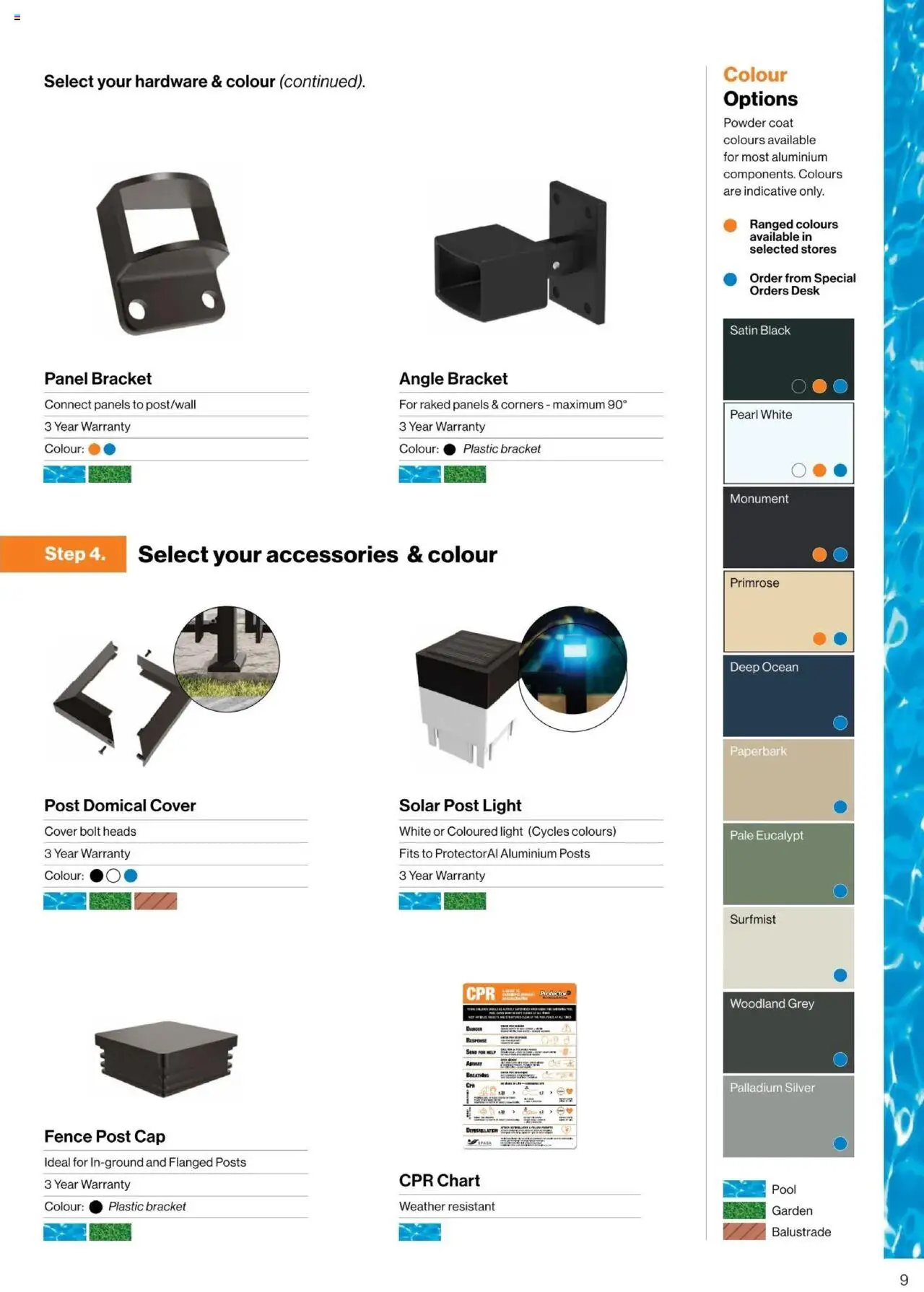 Bunnings Warehouse - Protectoral Aluminium and Glass Fencing Brochure - page 9- valid from 22/09/2025