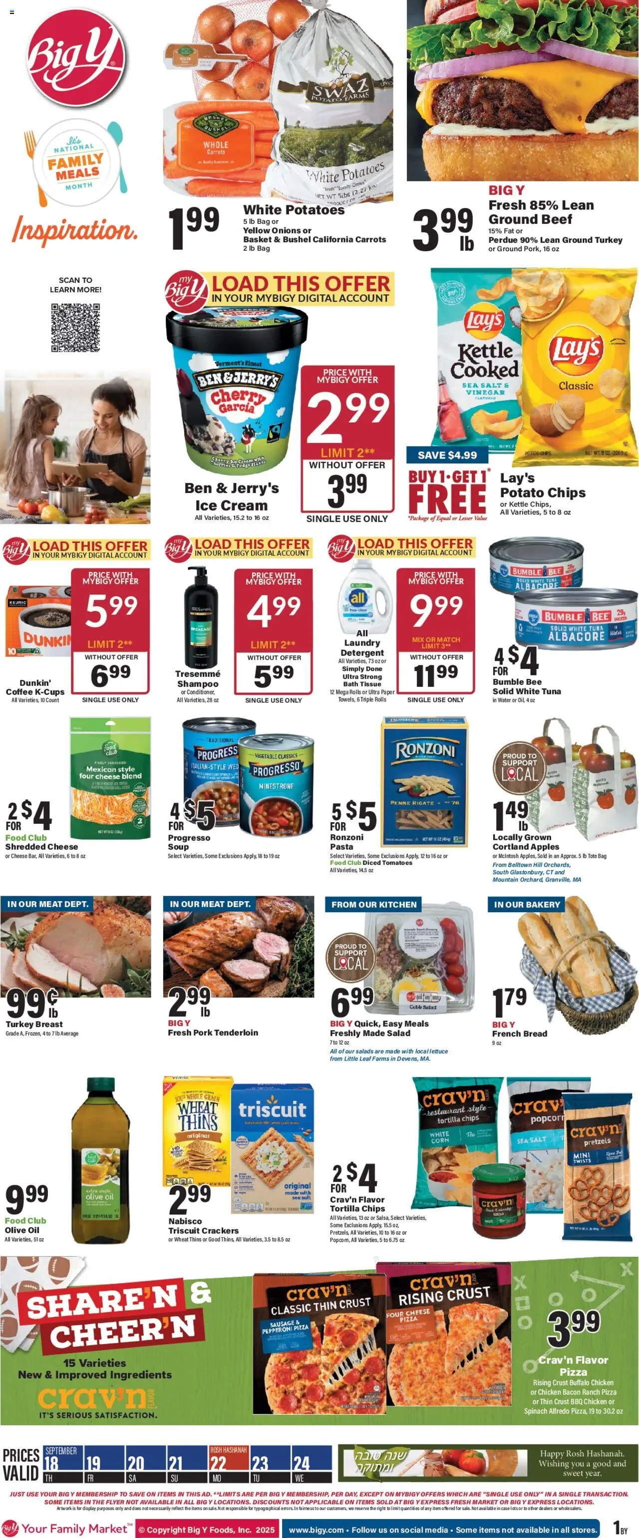 Big Y Weekly Ad - page 1- valid from 09/18/2025