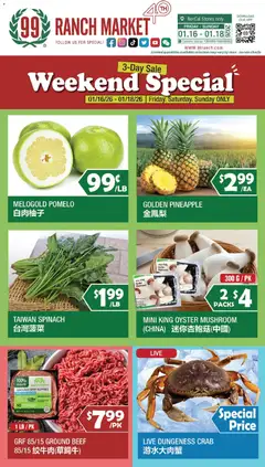 Preview 99 Ranch Market Weekend Special valid from 01/16/2026