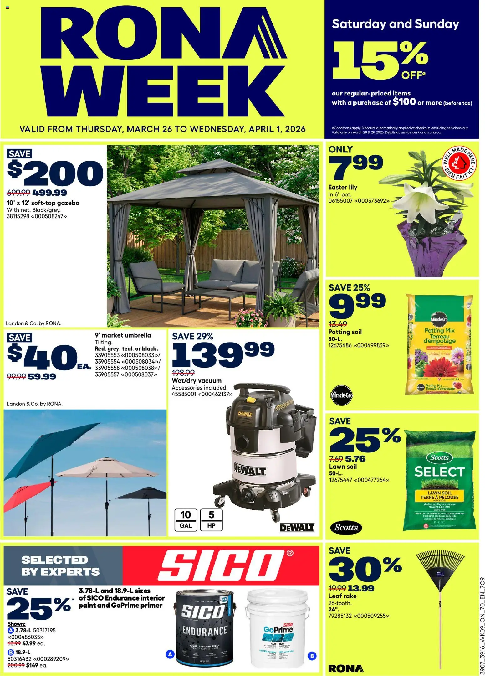 Rona weekly flyer - page 1- valid from Mar 26, 2026