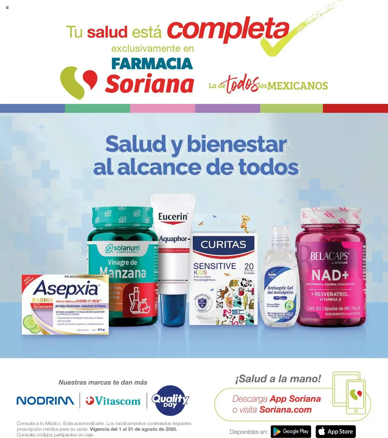 Soriana - Folleto Farmacia Súper Nacional - página 1- válido desde 01/08/2025